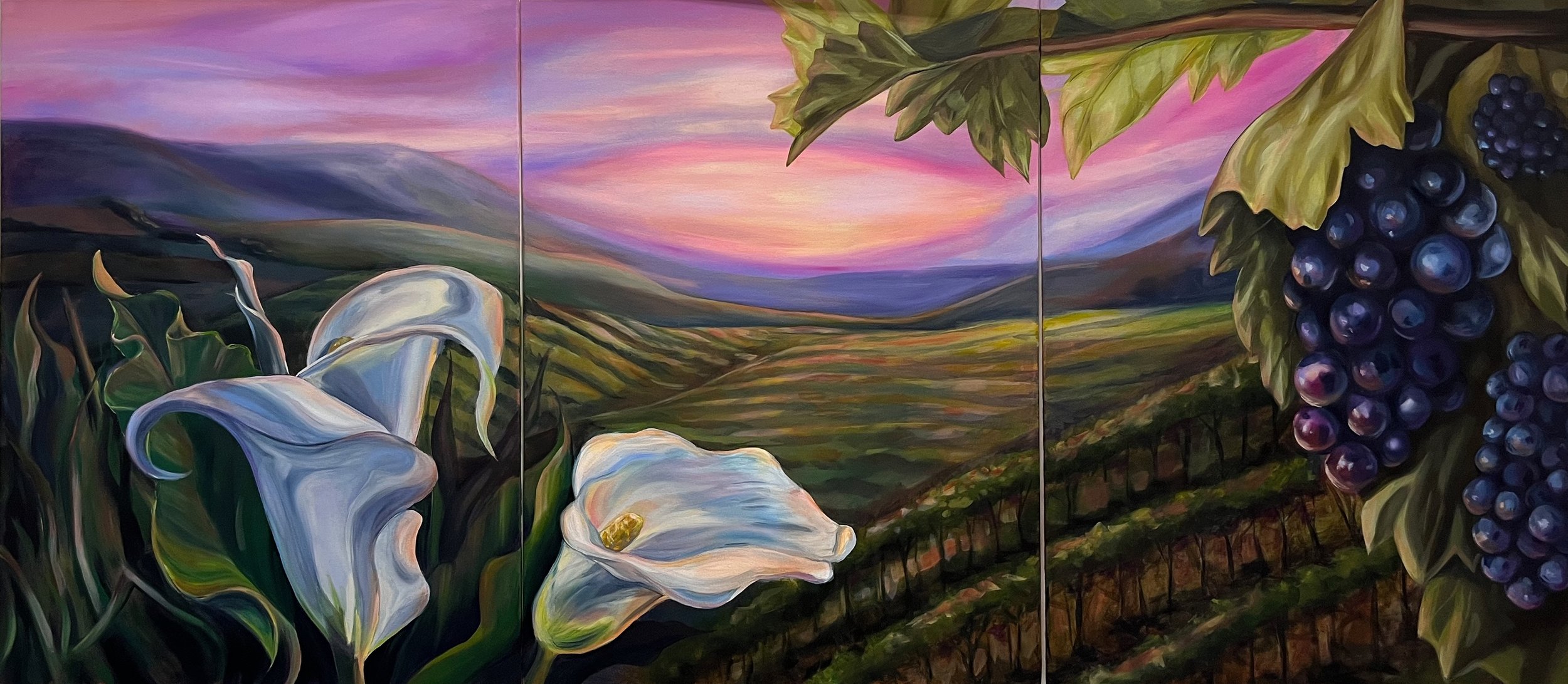 Vineyard, 108" x 48", Acrylic on Canvas, 2024