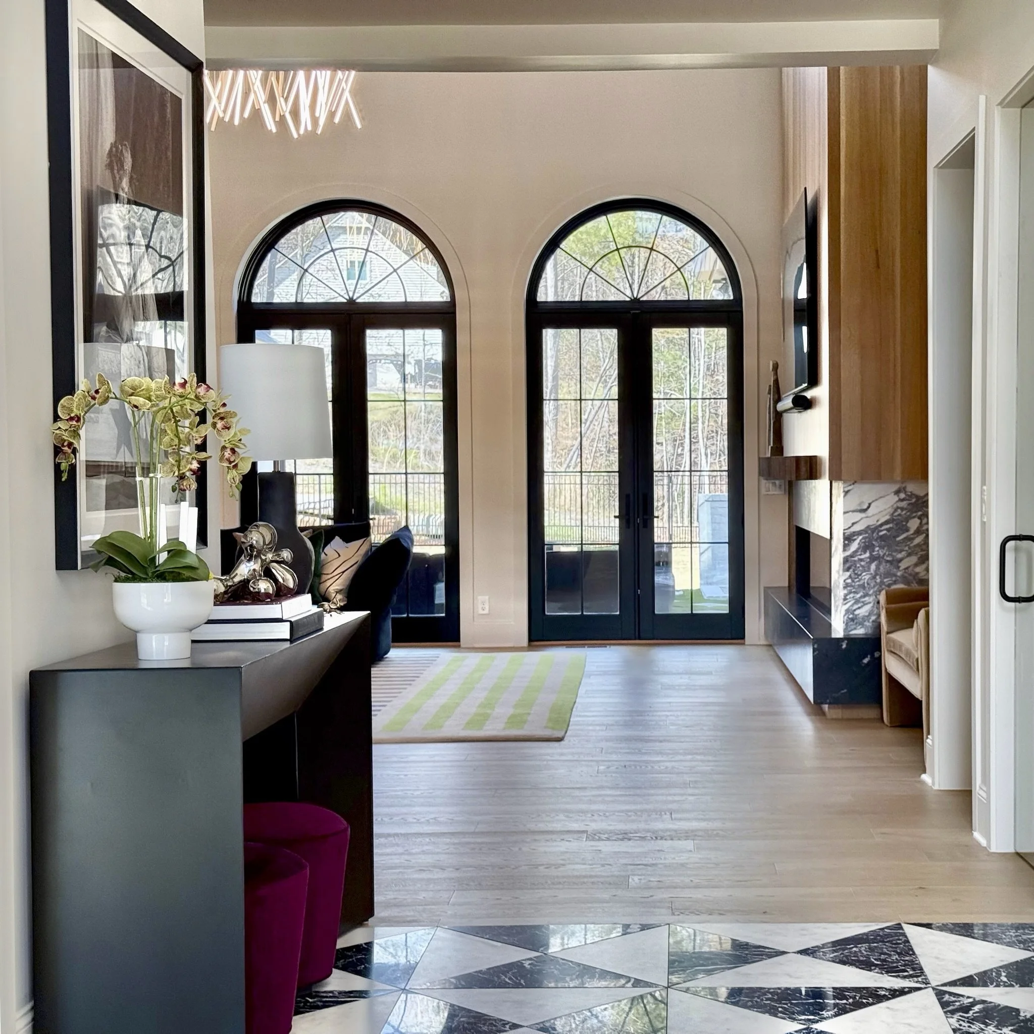 A view from the home's entry