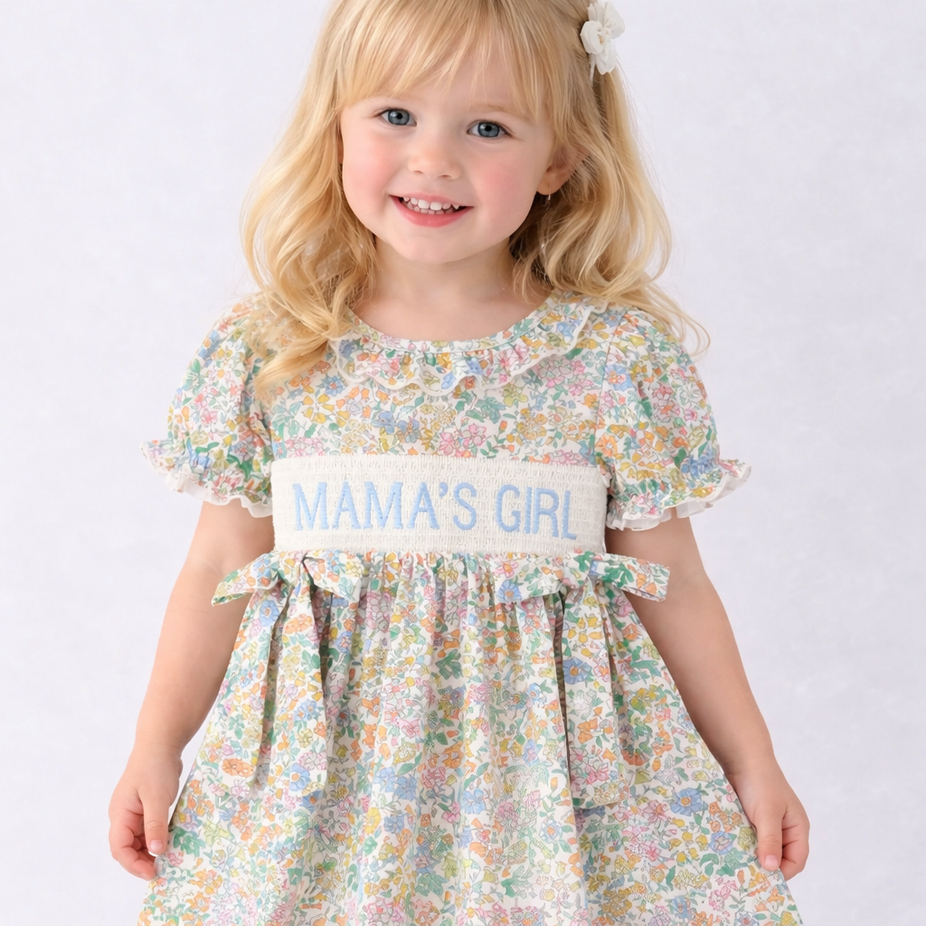 MAMA'S GIRL Smocked Floral Dress