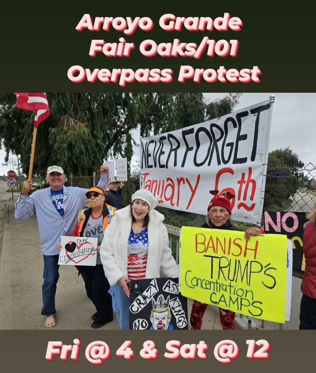 Overpass Protest Arroyo Grande Fair Oaks exit