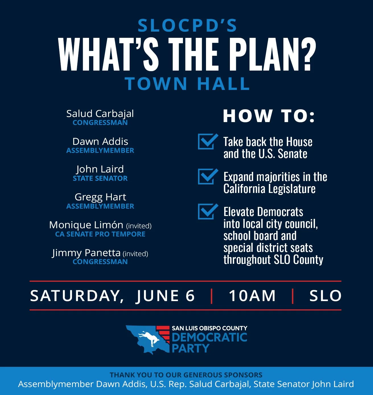 “What’s the Plan?”-Town Hall with your Elected officials