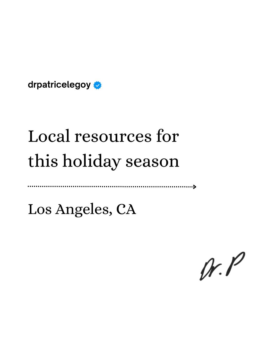 I&rsquo;ve seen with my clients that the holidays can amplify needs that we don&rsquo;t always talk about &ndash; Financial, emotional, practical. It can be a challenging time of year for many people. Between suggestions from the L.A. community and s
