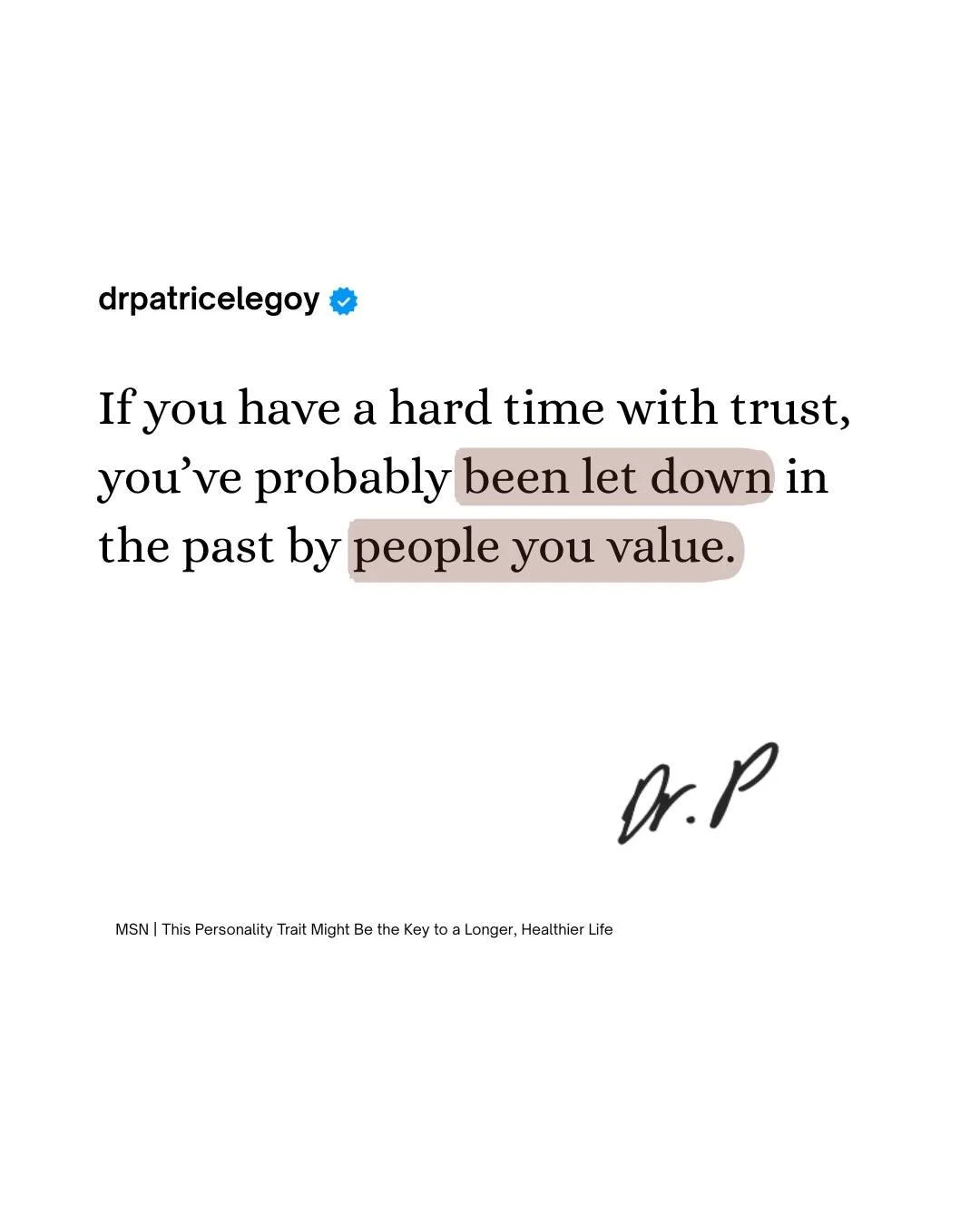 Studies show that positive relationships with a strong sense of trust can lead to higher levels of happiness and life satisfaction. 💛  So, what can we do to secure that trust, while still protecting ourselves? 

If you can identify where your trust 