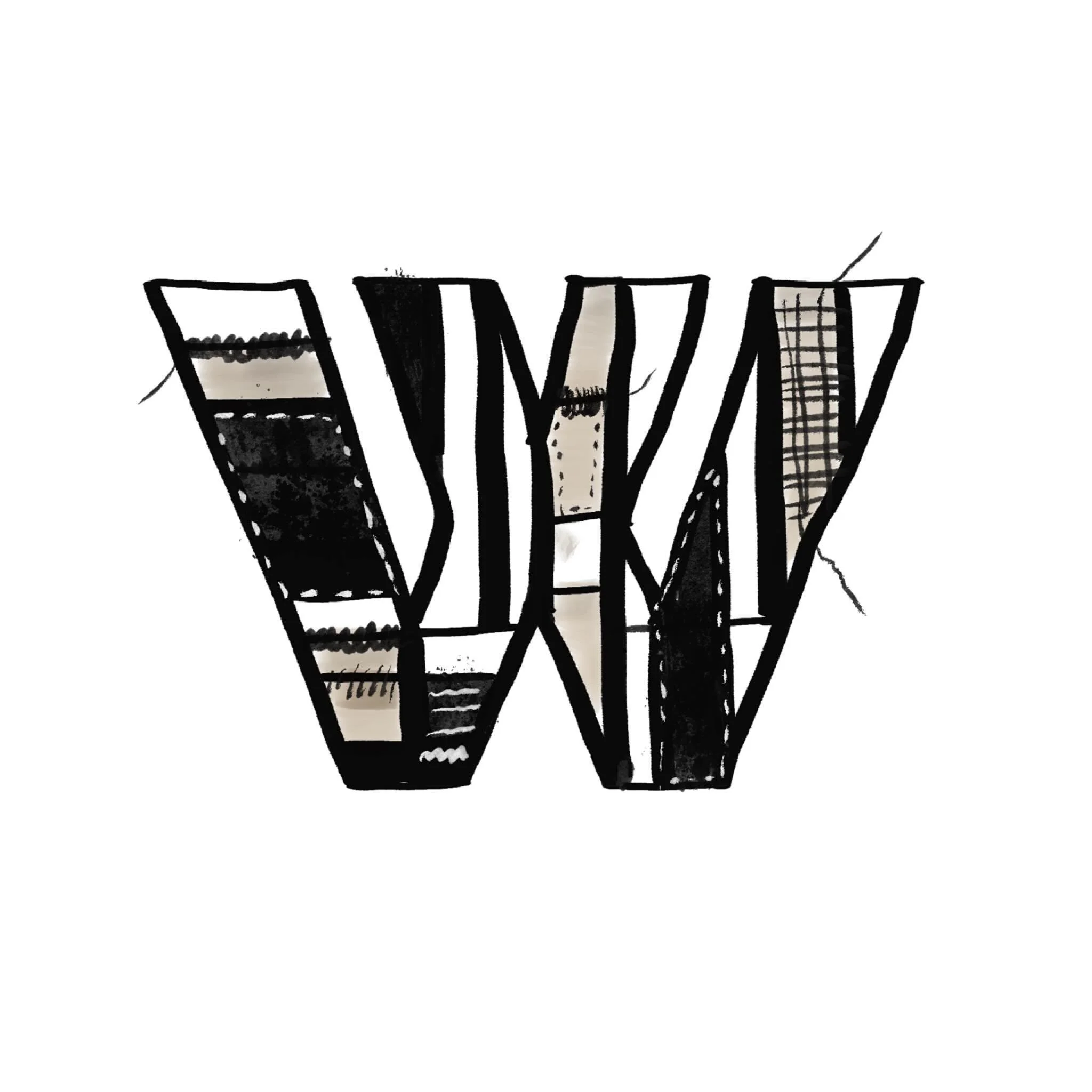 It&rsquo;s Inktober 2025 and I&rsquo;m going to try to work each prompt into a letter. Today weaving - I love how W stems overlap and weave. #inktober2025 #inktoberday2