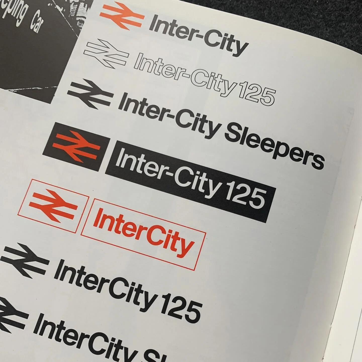 One of my most treasured possessions is a manual to Intercity branding issued to staff, my Dad included. It&rsquo;s probably the first signage I became aware of as we went everywhere by train - UK, Europe and down to Cornwall with the car on the Moto