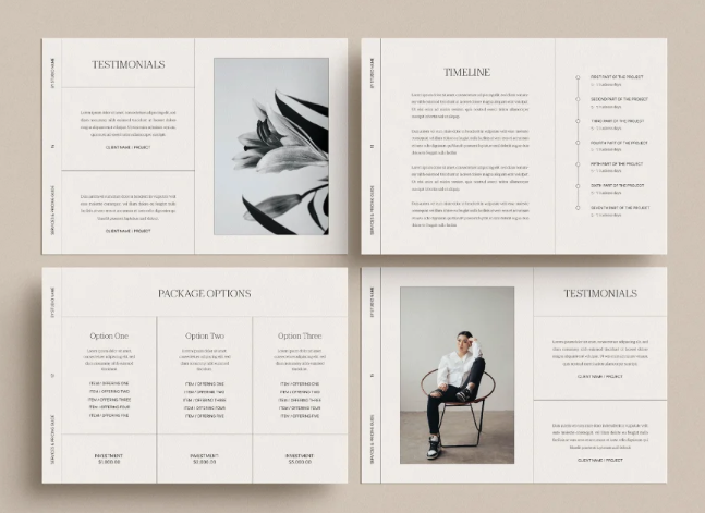 Flatlay of page design