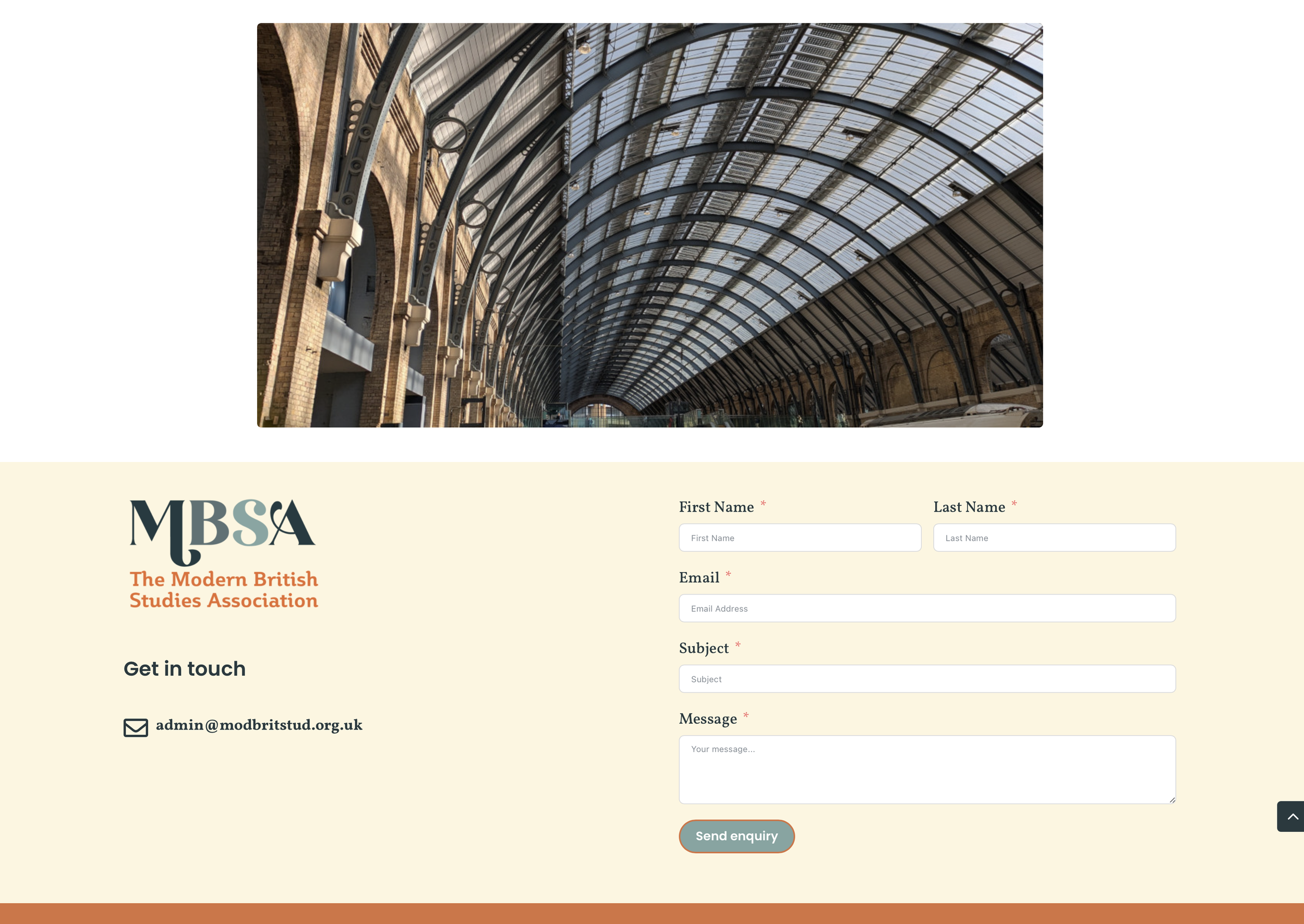 Website page footer wtih logo and sign-up form