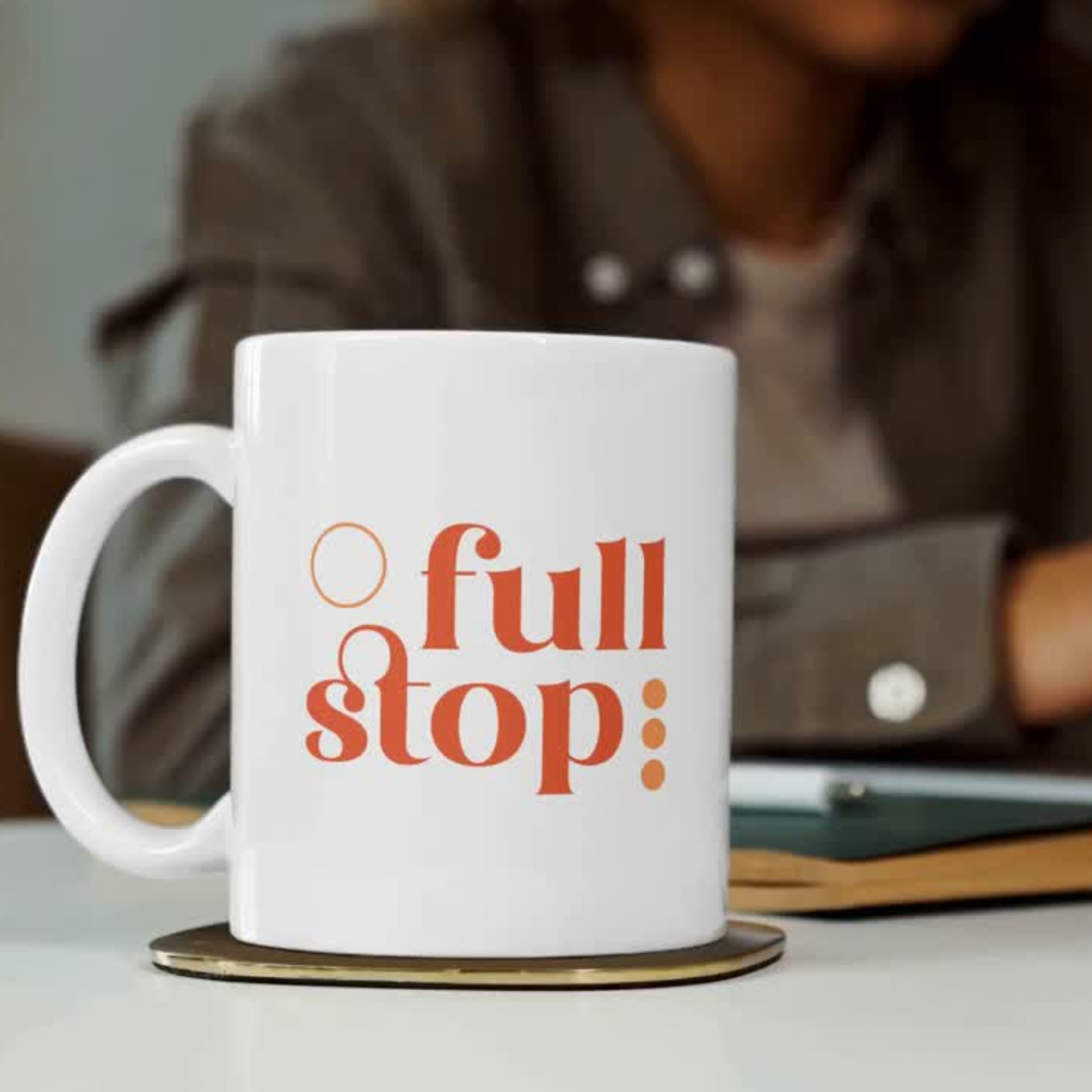 White mug on a table top