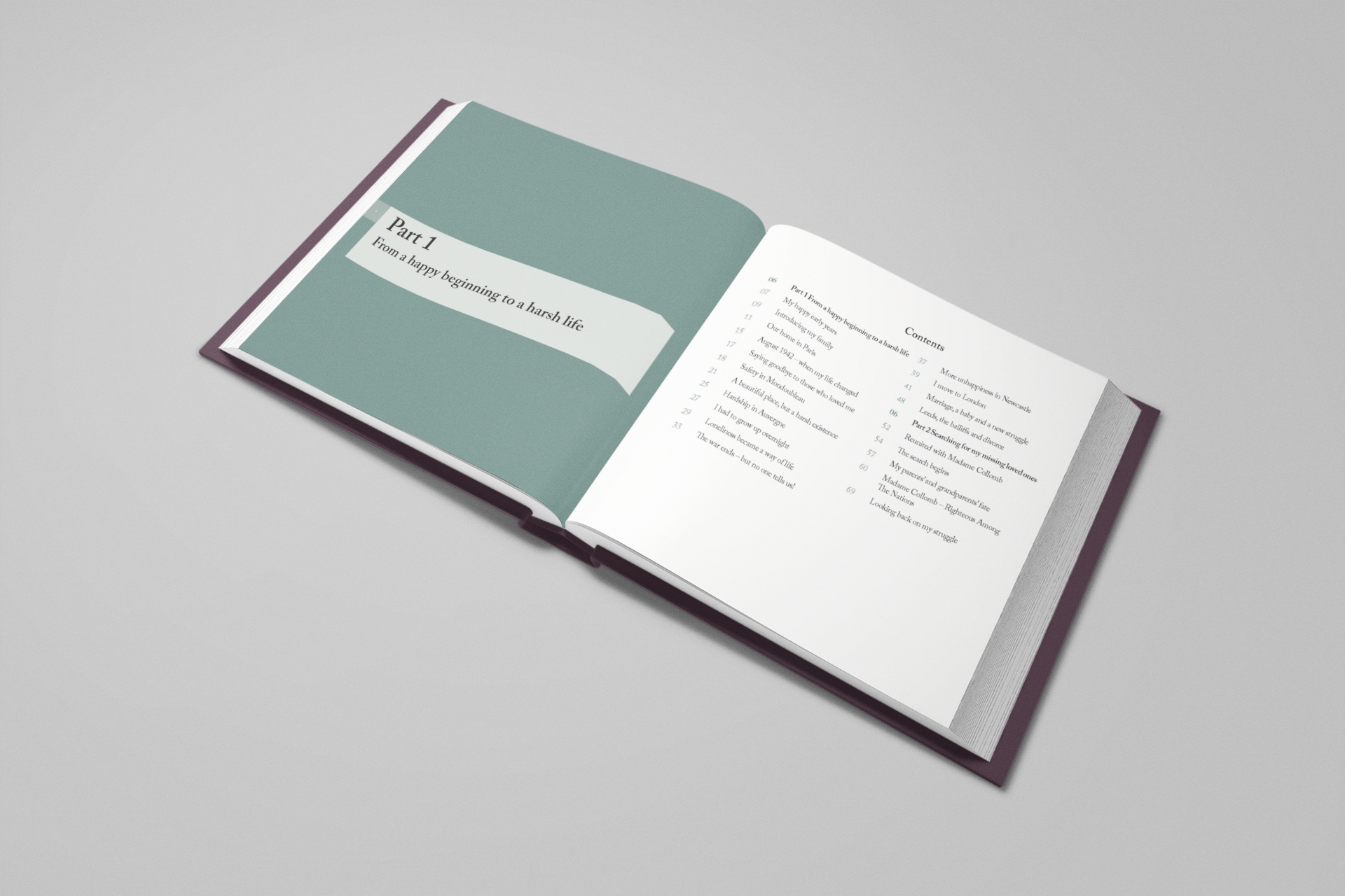 Flat lay of interior pages