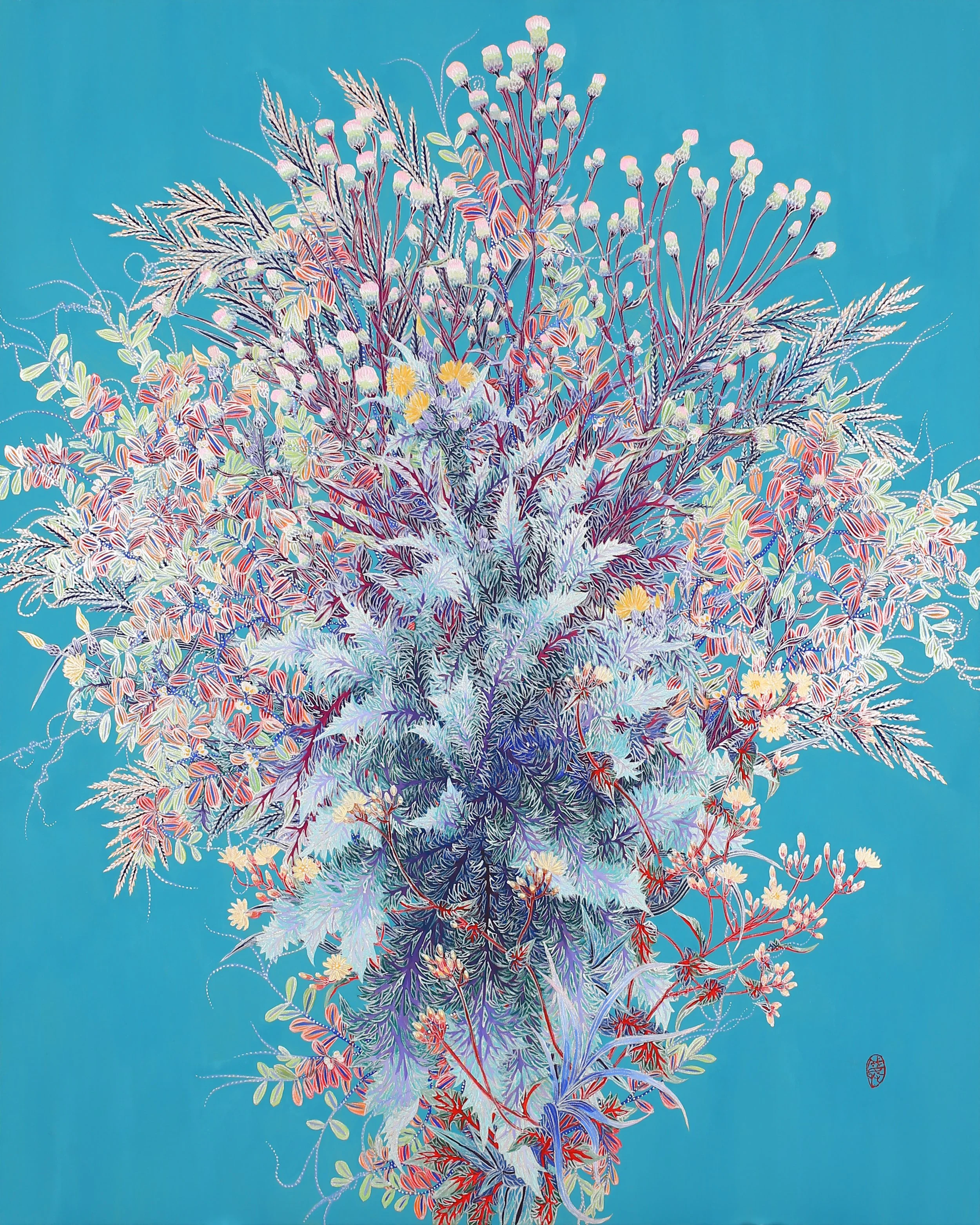 05. 오이코스-부케 90.9×72.7㎝ 비단에 채색과 은분 2025.jpg