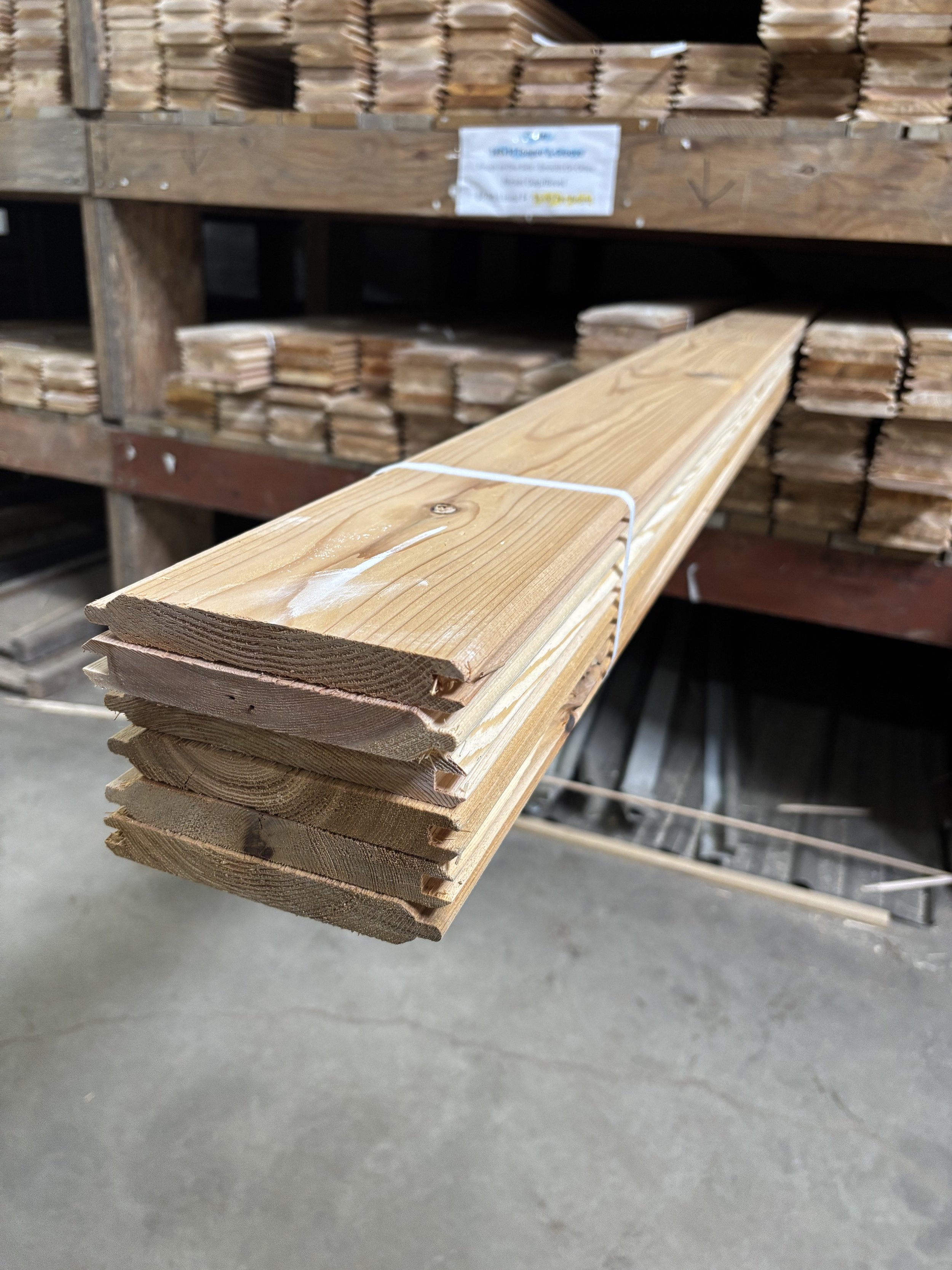 Cedar tongue & groove car siding available in Boyd and Menomonie stores. This has been kiln dried, available in 3',4',5',6',7',8'9' & 10' lengths. Nice stuff for only $0.90 per lineal ft.