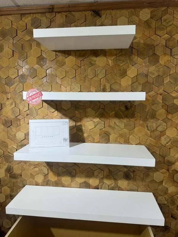 Floating Shelves in Matching Finishes