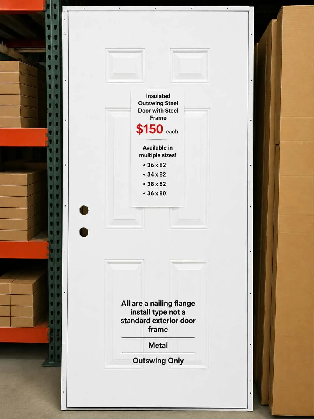 No Glass Mobile Home Outswing Door