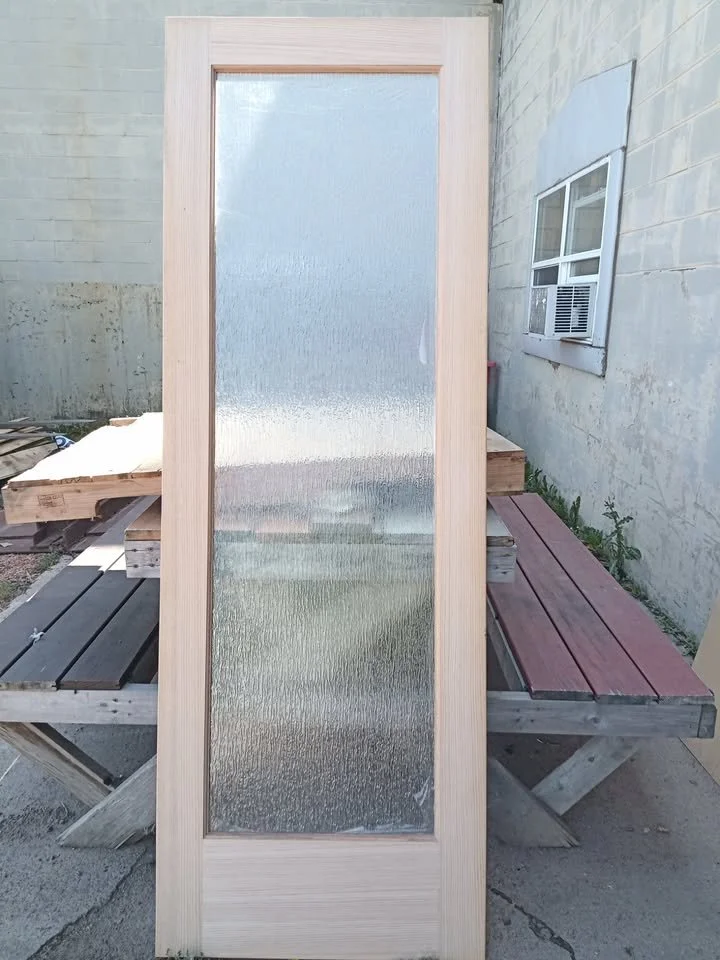 Oak Rain Glass Interior Door Slabs 28"