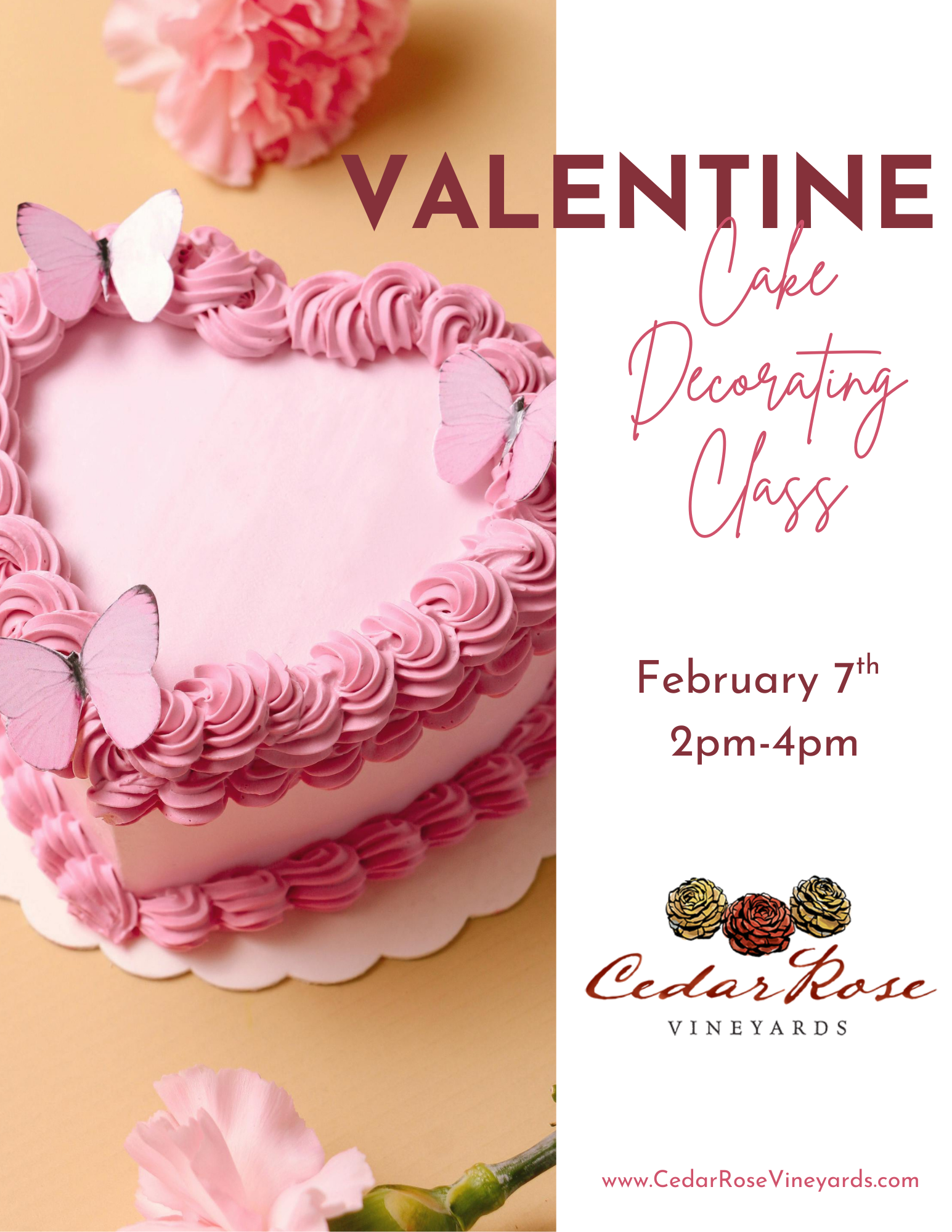 Valentine Cake Decorating Class