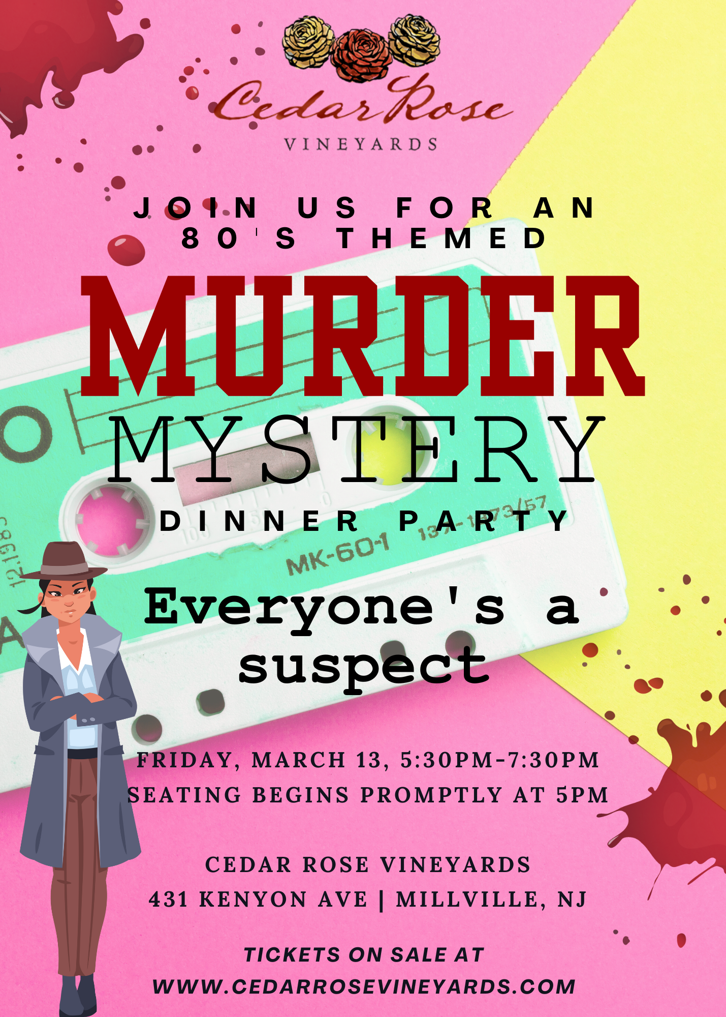 Murder Mystery Dinner- I Love the 80's to Death
