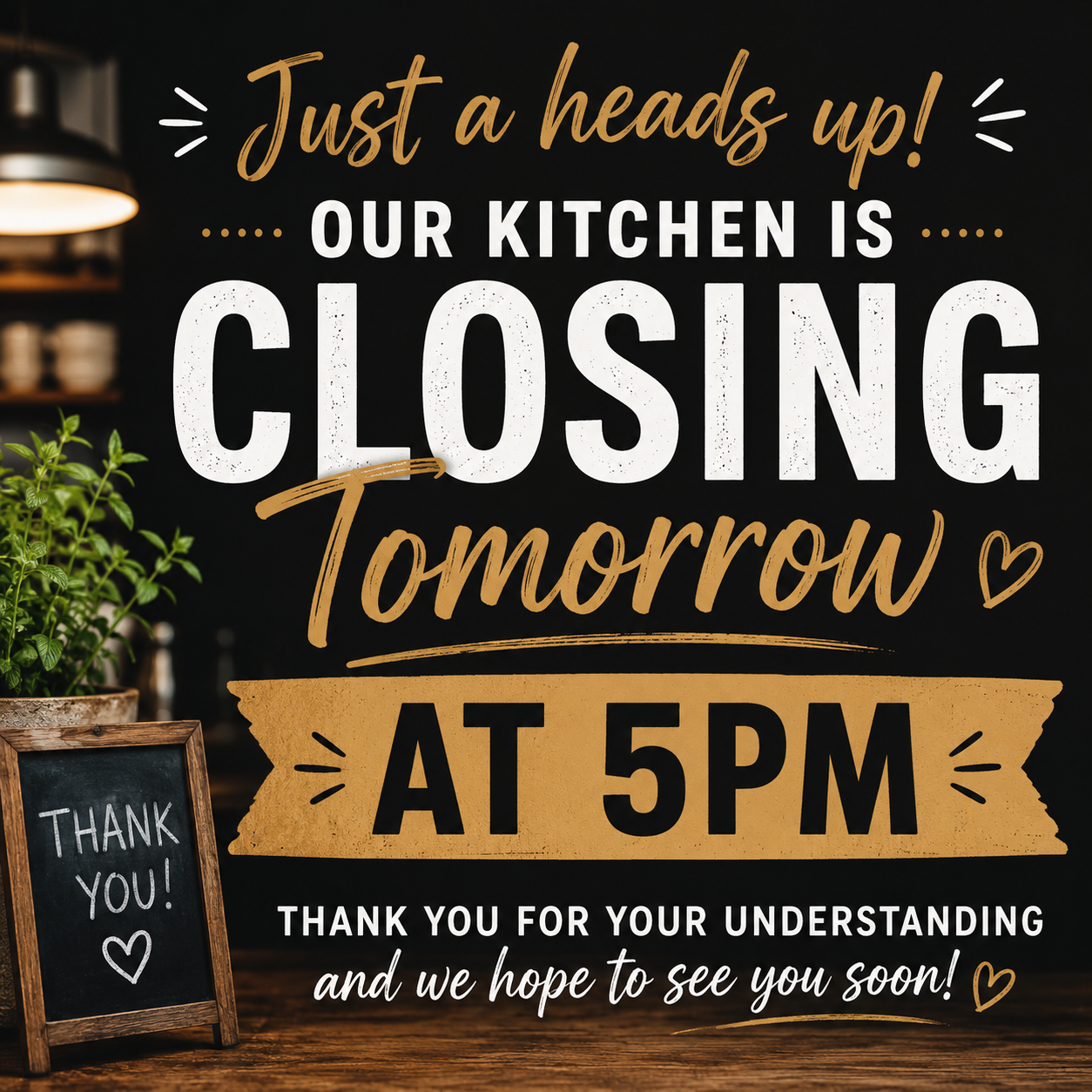 Kitchen Closing Early