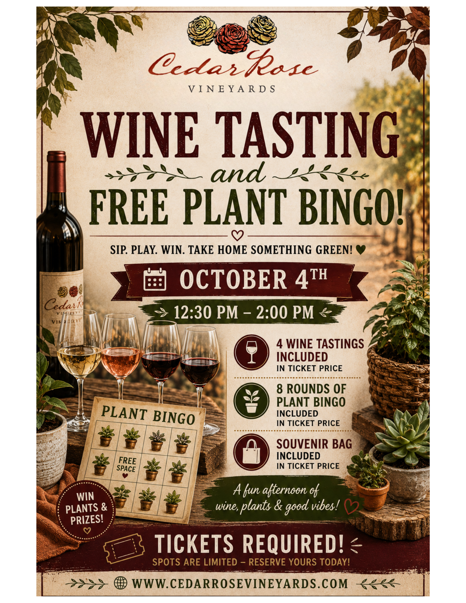 Wine Tasting &amp; Free Houseplant Bingo 