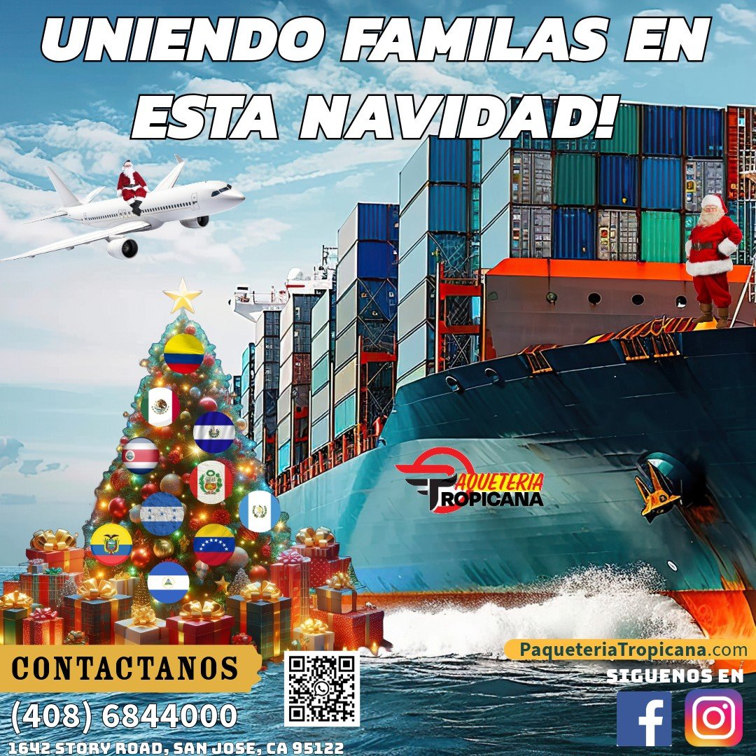 🎄👗 &iexcl;Se viene la &eacute;poca llena de recuerdos invaluables! 🎩🎁

&iquest;Listo para Navidad y A&ntilde;o Nuevo? ✨🎉 Con nuestro servicio de Paqueter&iacute;a, lleva  tus presentes llenos de amor desde USA hasta Mexico, Colombia, Venezuela, 