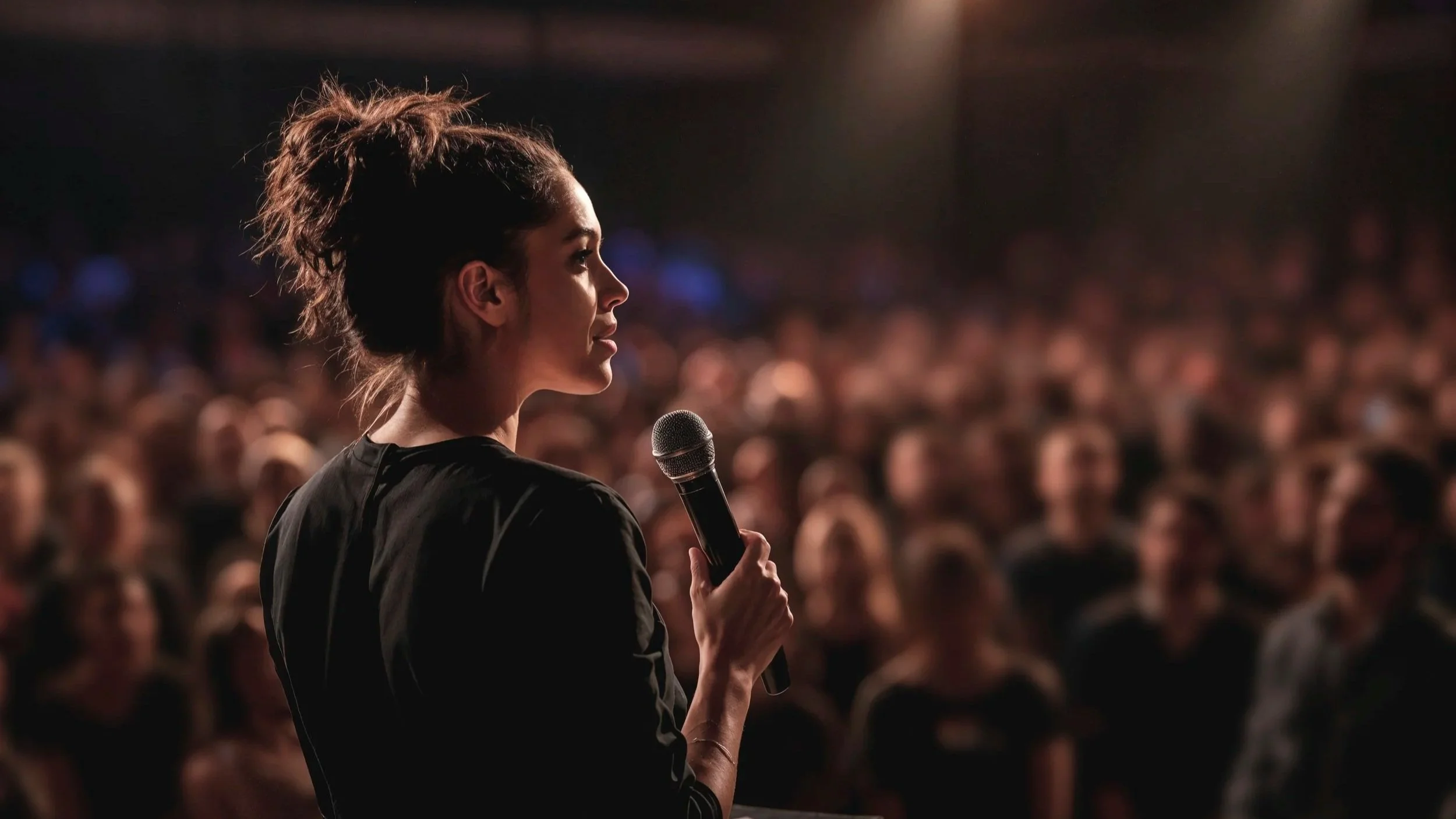 Woman giving a keynote speech