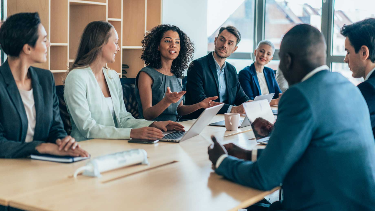 woman speaking in a boardroom