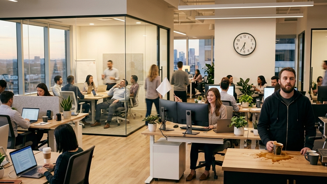 Office with disengaged employees