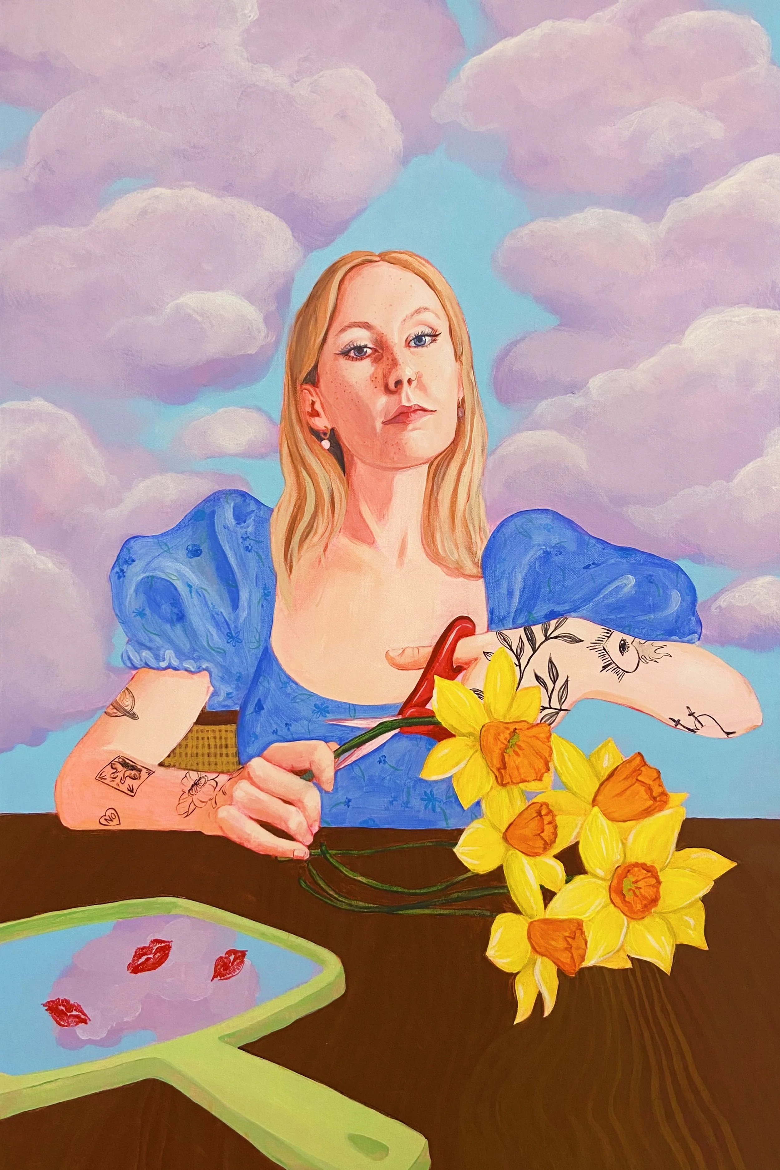 LindseyCherekWaller_2023_CuttingNarcissus_AcrylicOnCanvas_36x24.JPG