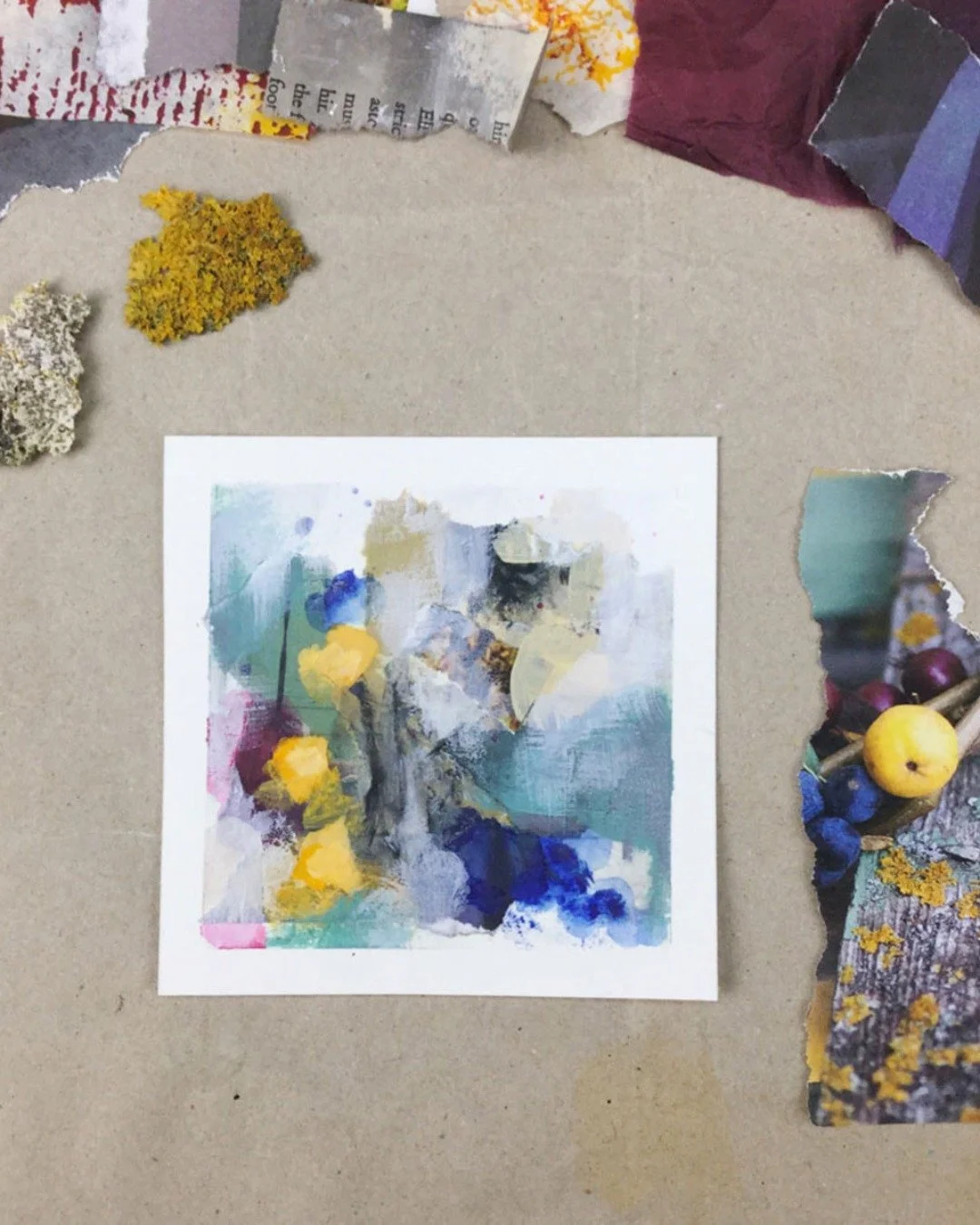 I love to expand my comfort zone in gentle ways, so when I want to make friends a color I don't often use (like yellow for instance), I use it in small amounts as an accent. I also love to look for an image that inspires me and has this color as well
