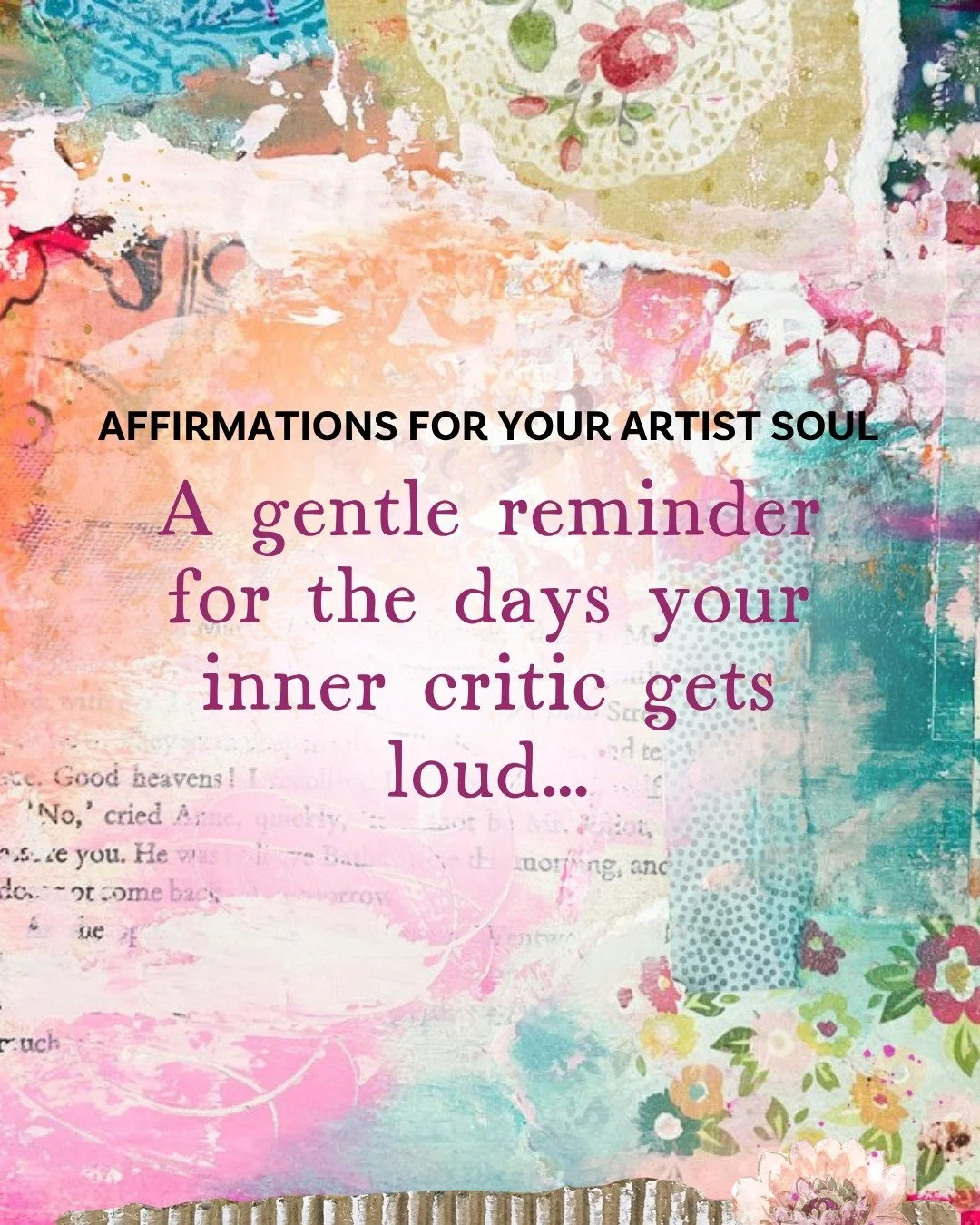 🦋 Share this with a fellow artist who needs this reminder today &amp; save this post for when your inner critic shows up.

PS- I have a great meditation available if you need a little creative boost. Check it out via link in my bio via my Freebies o