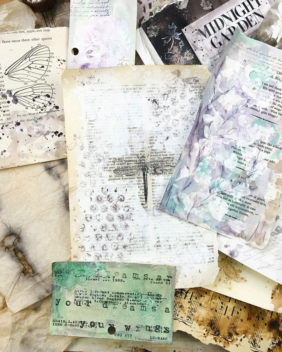 🫣Confession time&hellip;
I used to &ldquo;save&rdquo; my favorite collage papers... the vintage book pages, the soft tissue scraps, the ones with the perfect color or texture. I&rsquo;d tuck them away, waiting for the &ldquo;right&rdquo; project.
Bu