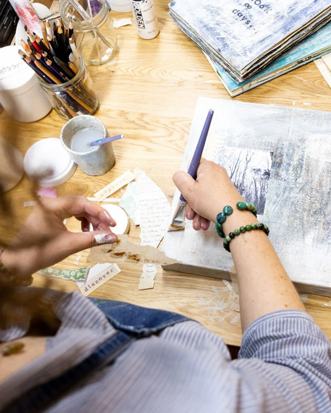 You might be surprised by this, but I didn&rsquo;t go to art school! I started making art at my kitchen table while my kids napped, with a handful of craft paints, some old brushes, a big cup of tea, and a very tender hope that maybe, just maybe&hell