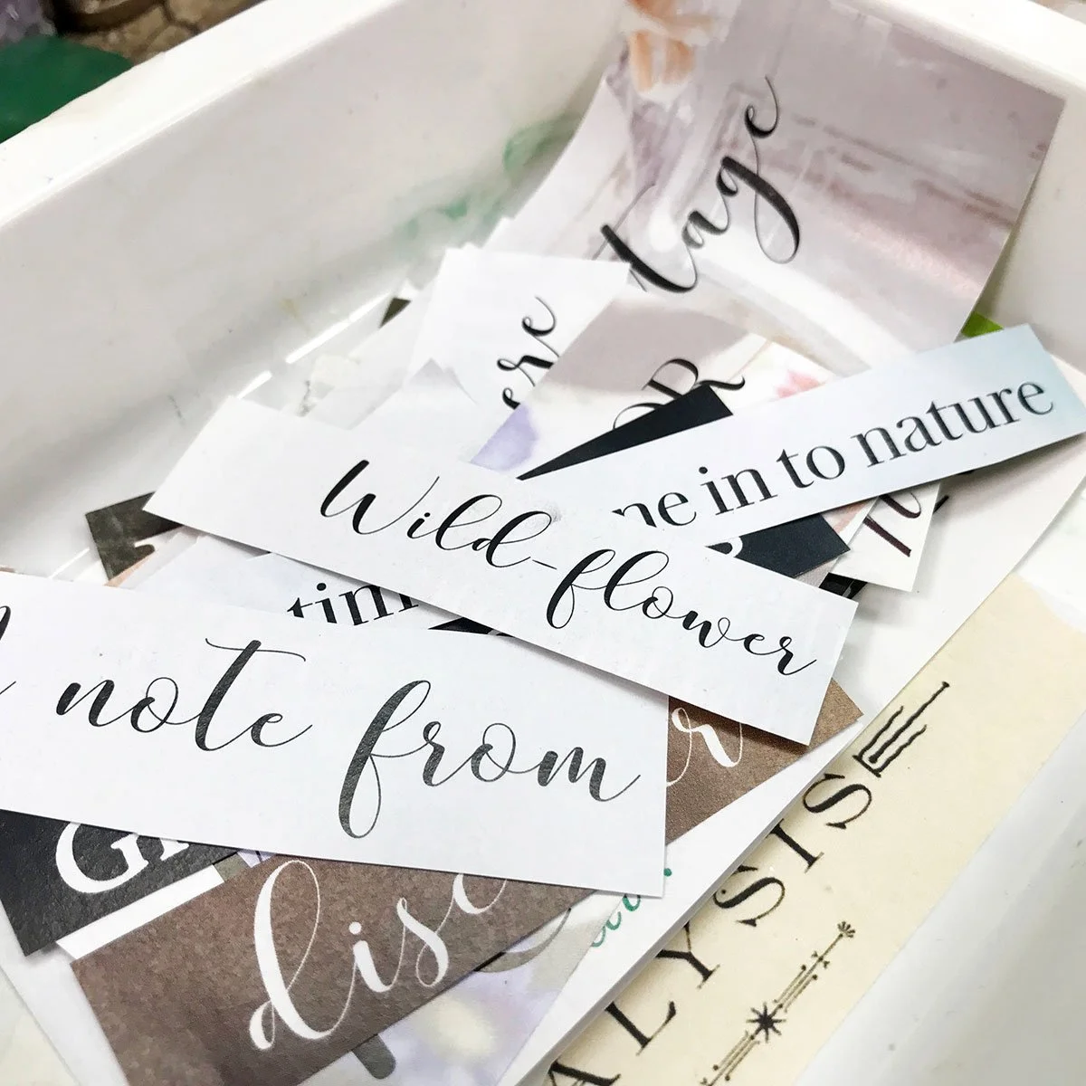 inspirational words from magazines for collage