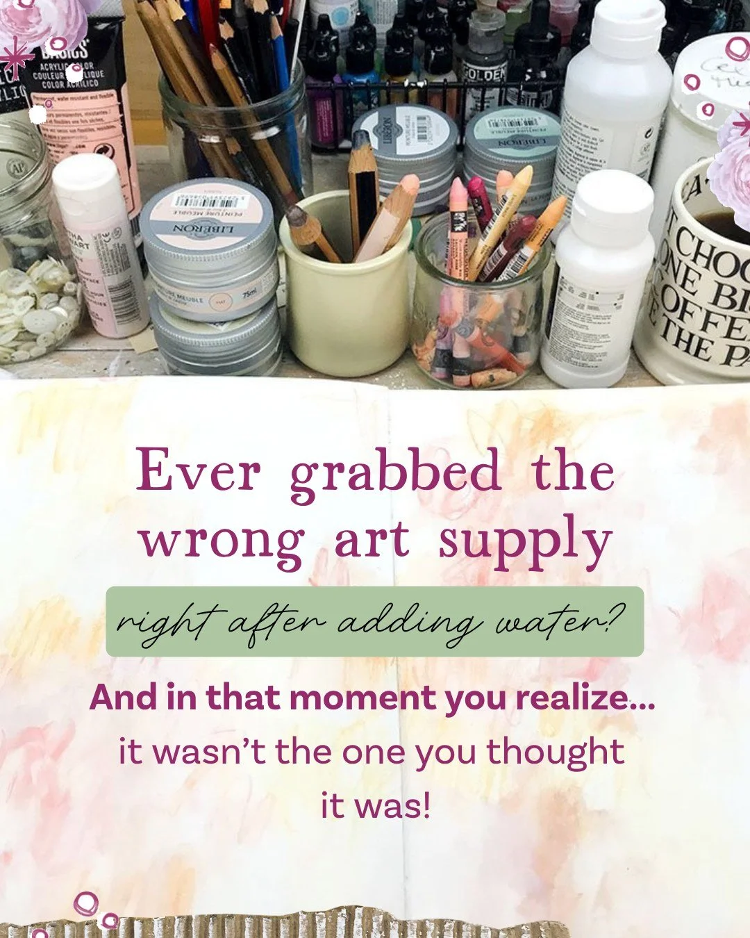 Sometimes the best 🌟 artist tips 🌟  are the ones that we overlook the most!

Such a tiny detail, but it saves a lot of creative frustrations of second-guessing and interruptions.

Tell me in the comments: Have you ever mixed up your art supplies li