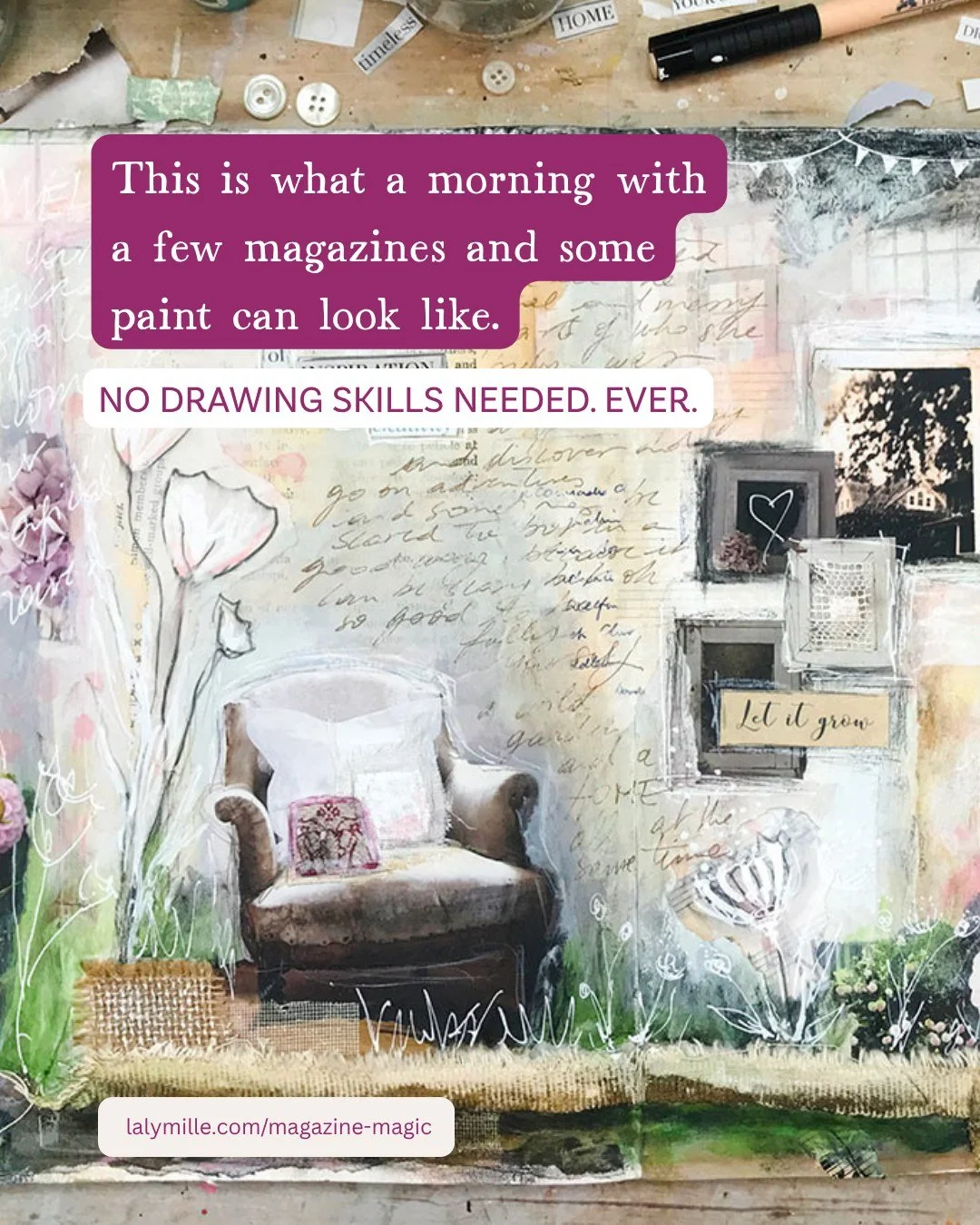 This is what a morning with a few magazines, some paint,
and a curious heart can look like 🌿

If you&rsquo;ve been feeling that little creative pull lately
and haven&rsquo;t quite said yes to yourself yet&hellip;
I just want you to know there&rsquo;