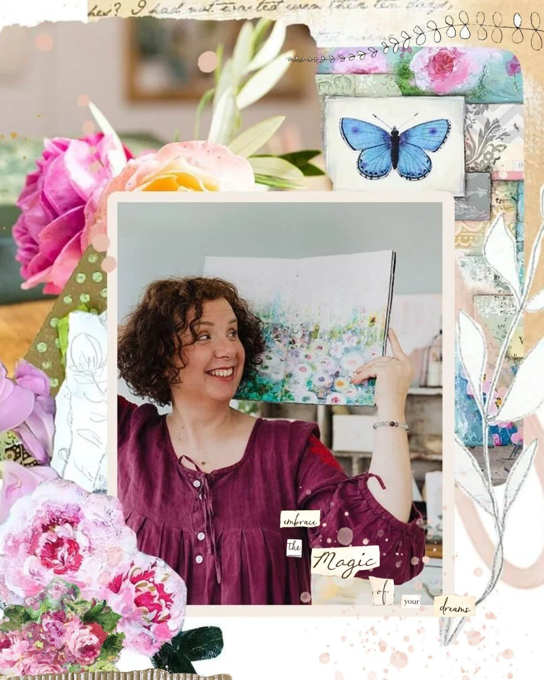 Hi, I&rsquo;m Laly&hellip; and I&rsquo;m so glad you&rsquo;re here! 💕 I&rsquo;m a self-taught, late-blooming mixed media artist from France. 

I&rsquo;m just a creative soul like you, walking a few steps ahead on this path and lighting the way as I 