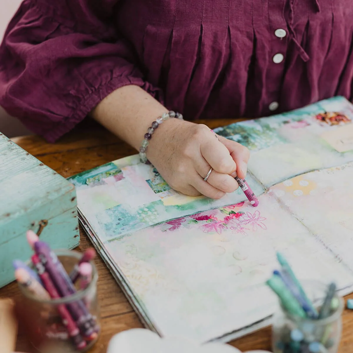Art journaling setup &amp; supplies