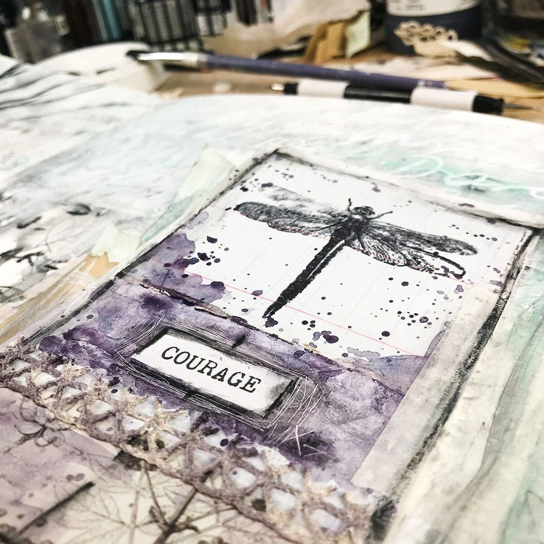 ✨ Some journal pages hold more than what you can see.

That's one of the things I love about creating hiding places in an art journal. A painted flap that lifts to reveal a few words. A tiny pocket holding something you want to keep close. A miniatur