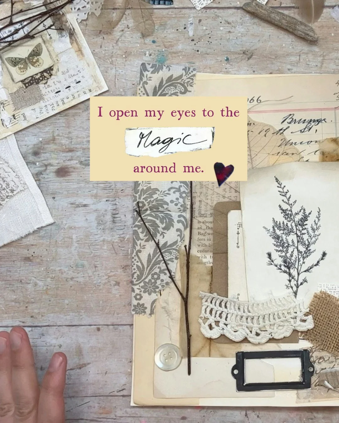 There is magic everywhere when we remember to look for it. In the curl of a fallen leaf. The delicate shape of a seed pod. A feather on our path, a scrap of old paper, the faded colors of something timeworn and loved.

So much of being an artist is s