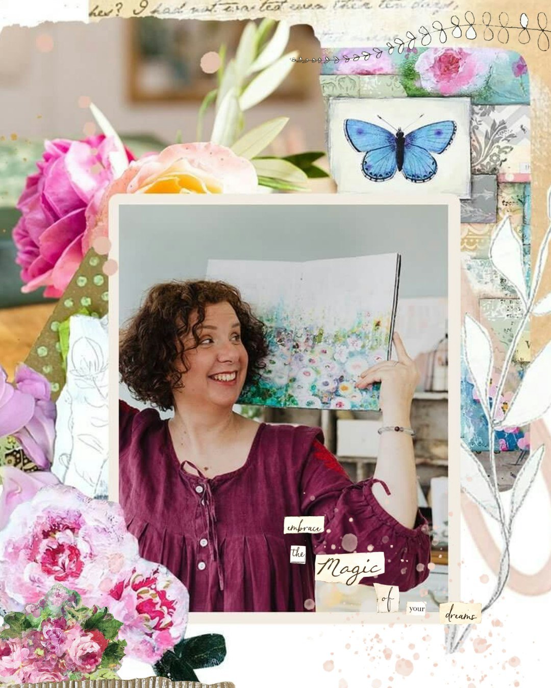 Hi, I&rsquo;m Laly&hellip; and I&rsquo;m so glad you&rsquo;re here! 💕 I&rsquo;m a self-taught, late-blooming mixed media artist from France. 

I&rsquo;m just a creative soul like you, walking a few steps ahead on this path and lighting the way as I 