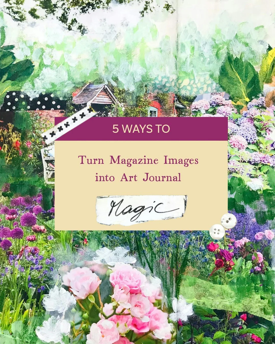 An ordinary magazine can be a treasure chest of creative inspiration! ✨

Gorgeous colors, interesting textures, unexpected details... So many possibilities hiding between its pages!

Today I'm sharing 5 fun ways to turn magazine images into art journ