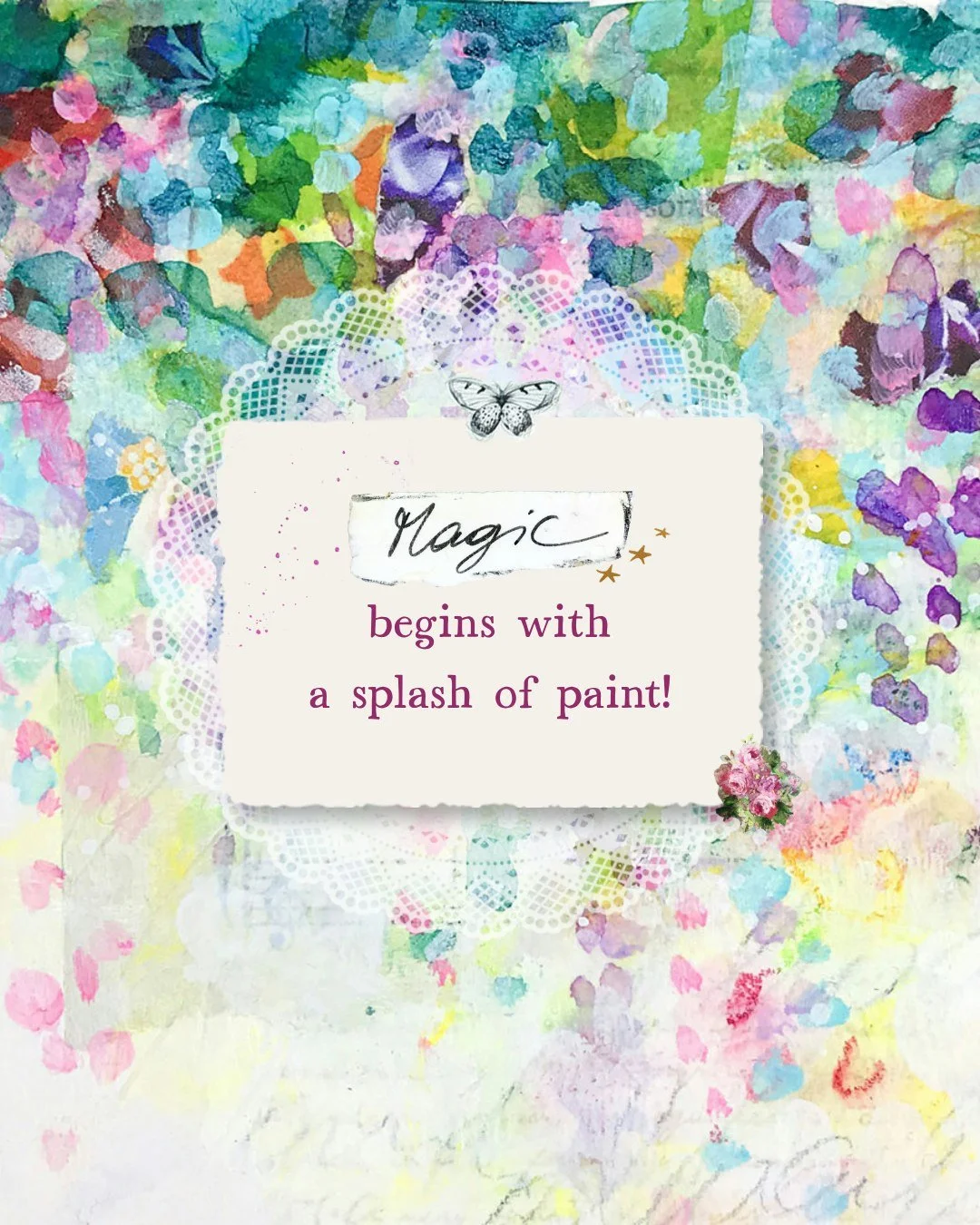 Oh, the wonderful possibilities of mixed media painting!

One of the things I love most about this art form is that you never quite know where a painting will take you.

You might begin with a splash of color, add some delicious textures, glue down a