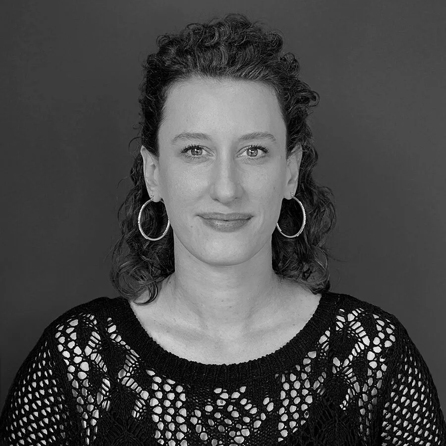 A portrait of Natalie Sands-Manianis in black and white