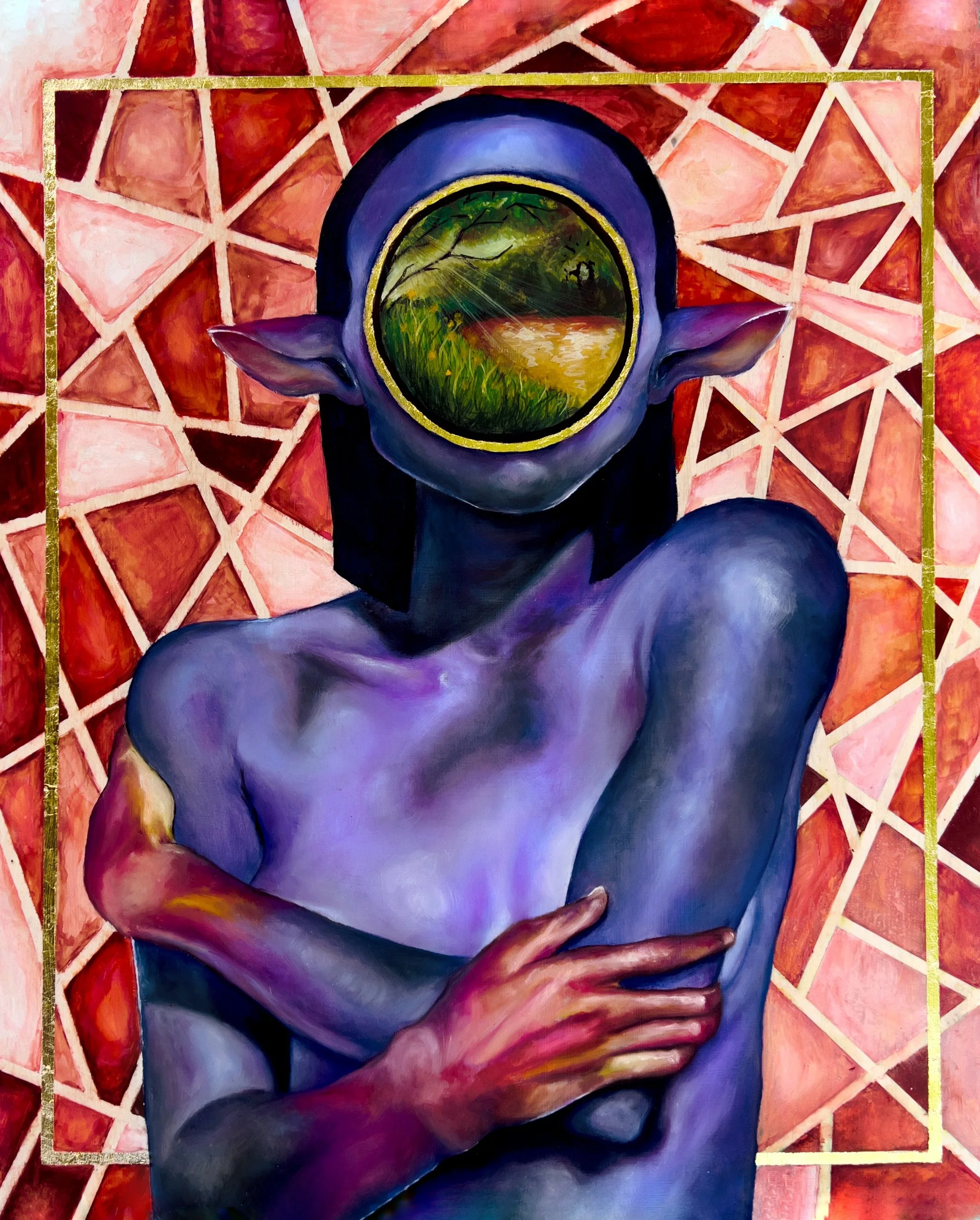 "Who Are You Looking At?" 20x24 oil on wood     2024