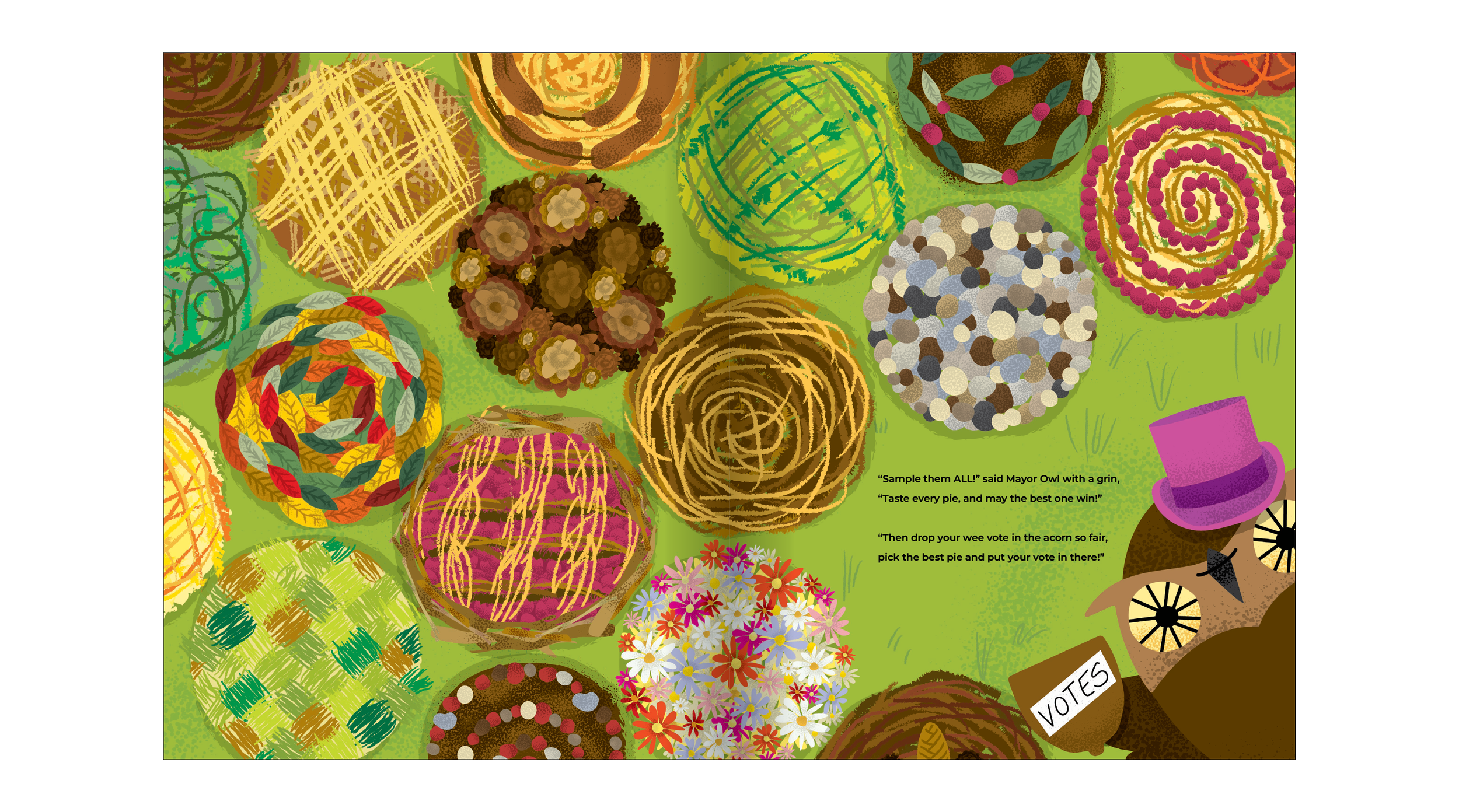 Inside spread-neighborhood pies