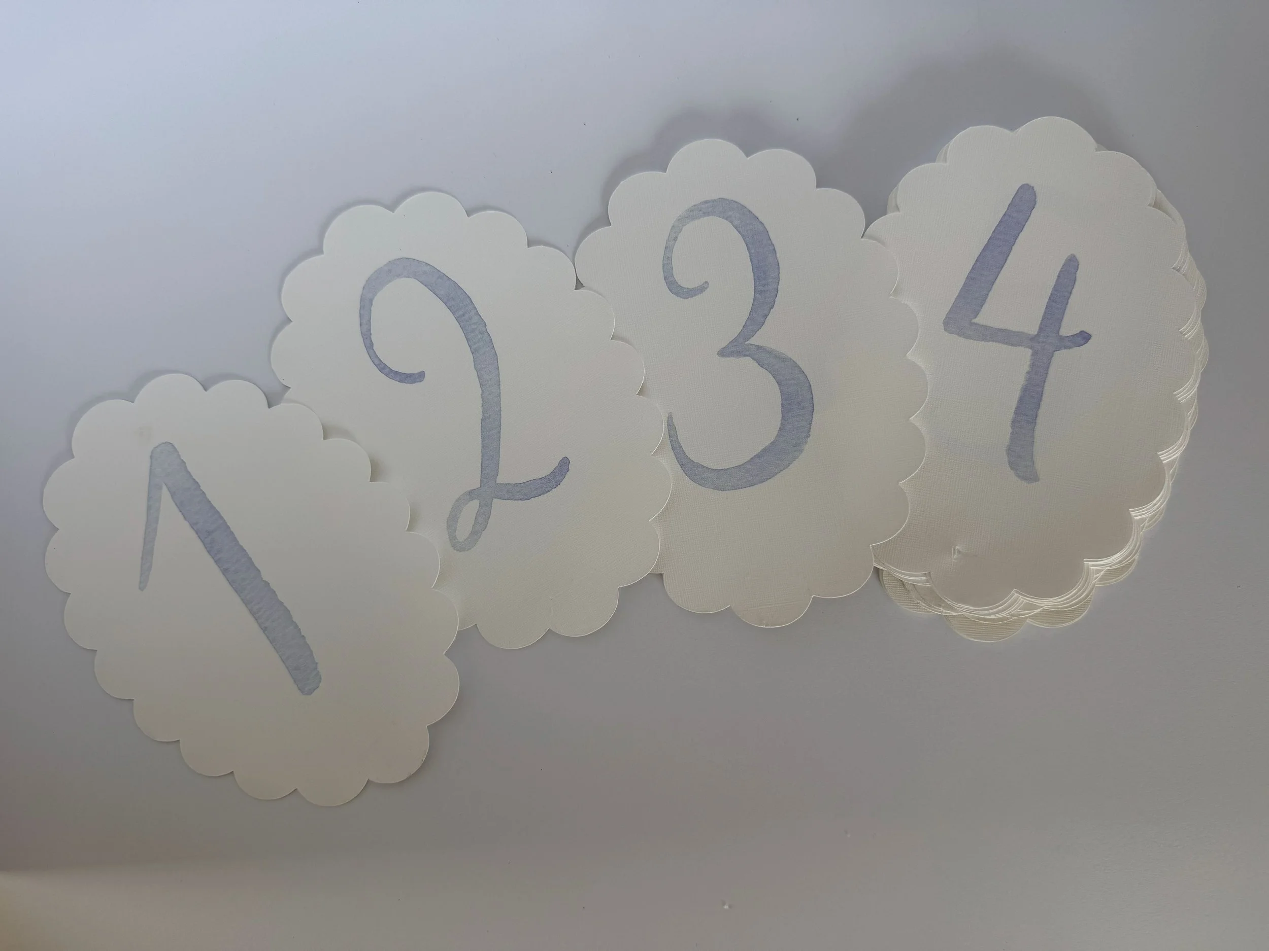1-25 Watercolor Table Numbers