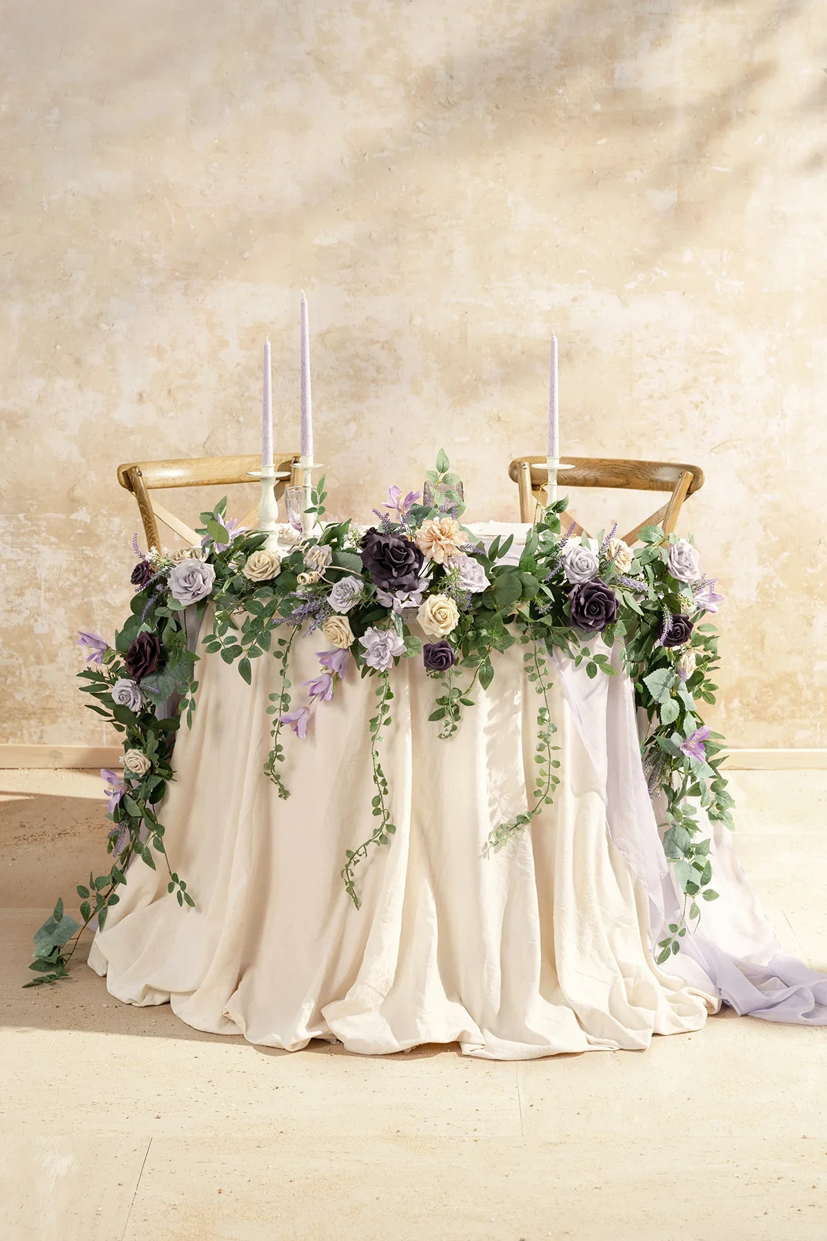 9 ft garland french lavendar plum.webp