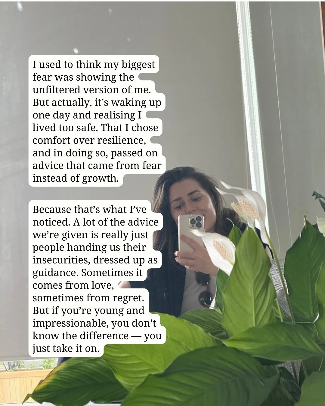 What scares me most isn’t failing, it’s never giving it a go. And I see that in my clients too, especially the ones just starting out. Playing too safe, thinking too small. The growth comes when you let yourself go bigger. Dream bigger.