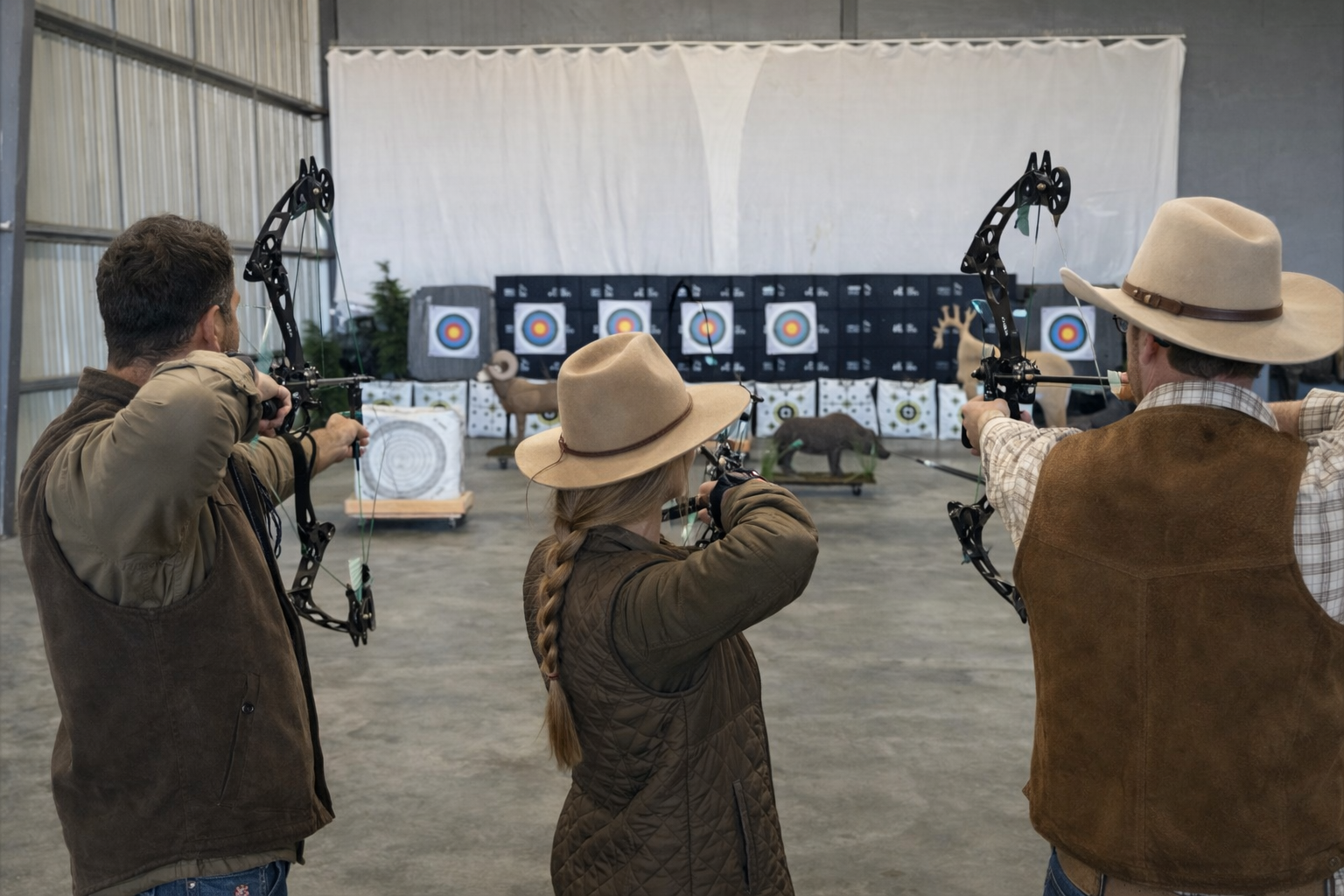 Indoor archery practice at the range.png