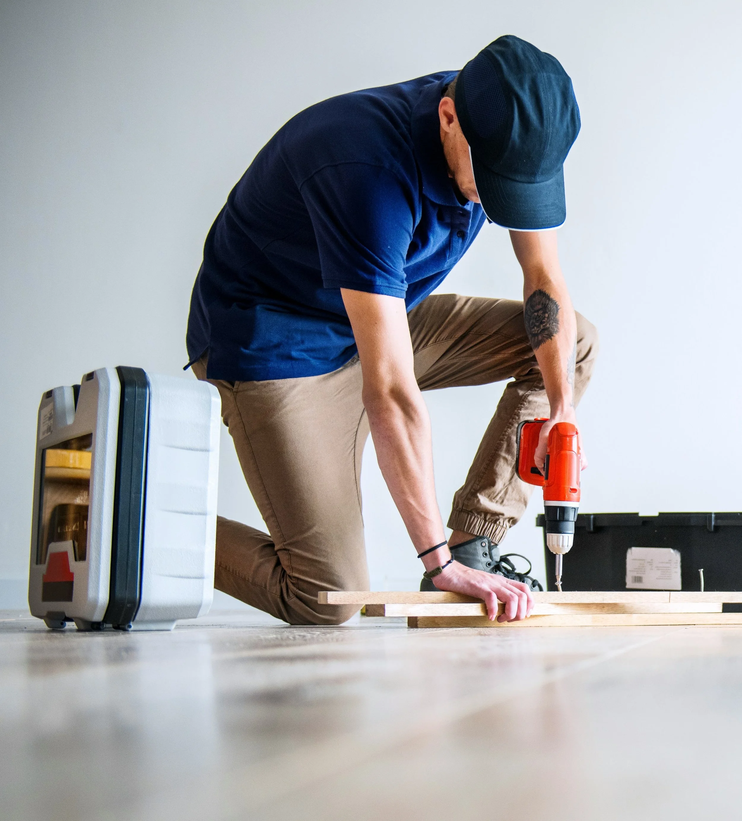 Handyman working on a home interior project
