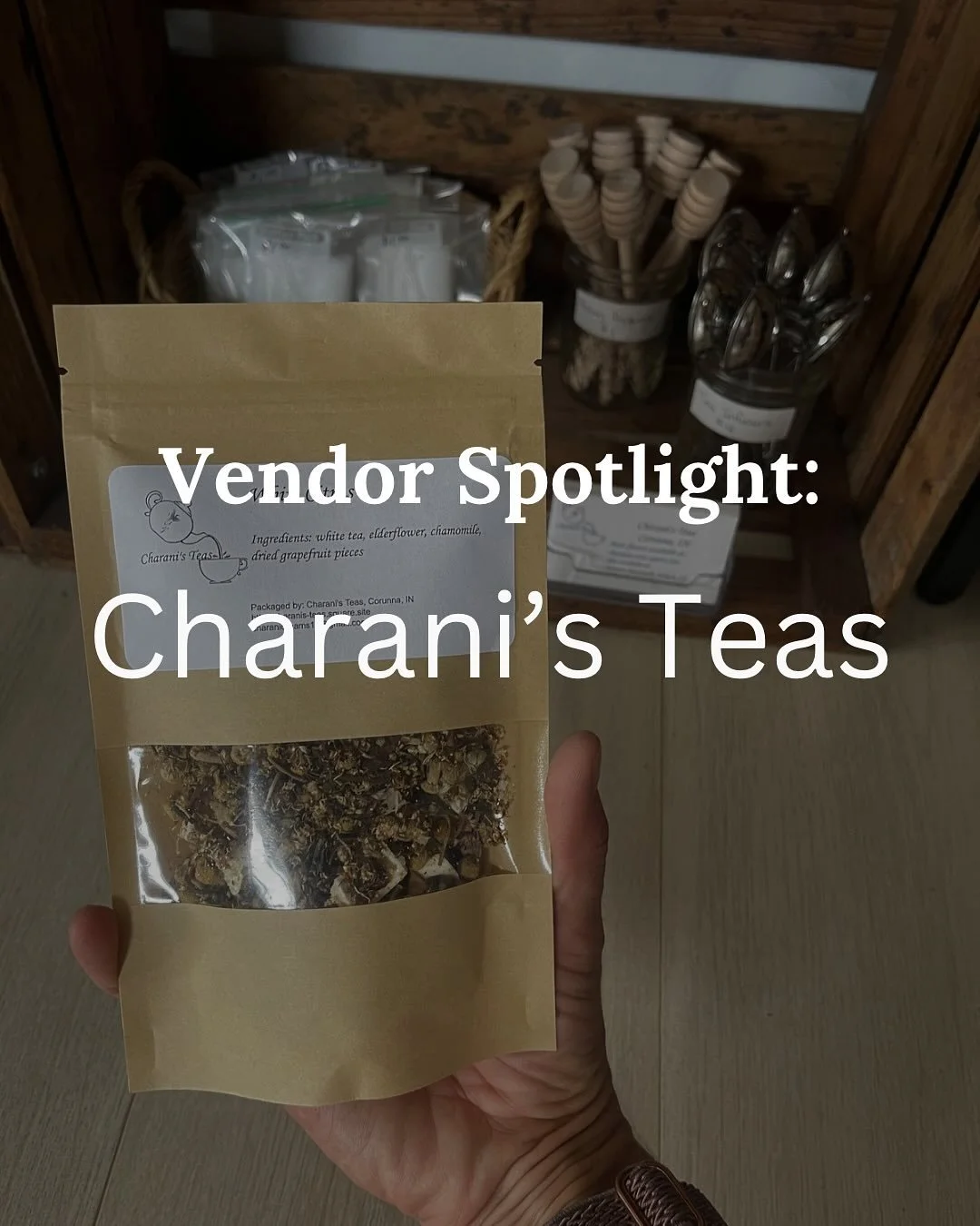 Charani&rsquo;s Teas...

Stacey creates a variety of loose leaf teas that can be enjoyed on any occasion or to help ease some common ailments. She also stocks tea accessories for those that may be new to loose leaf tea.

Stop by The Farm Store and ch